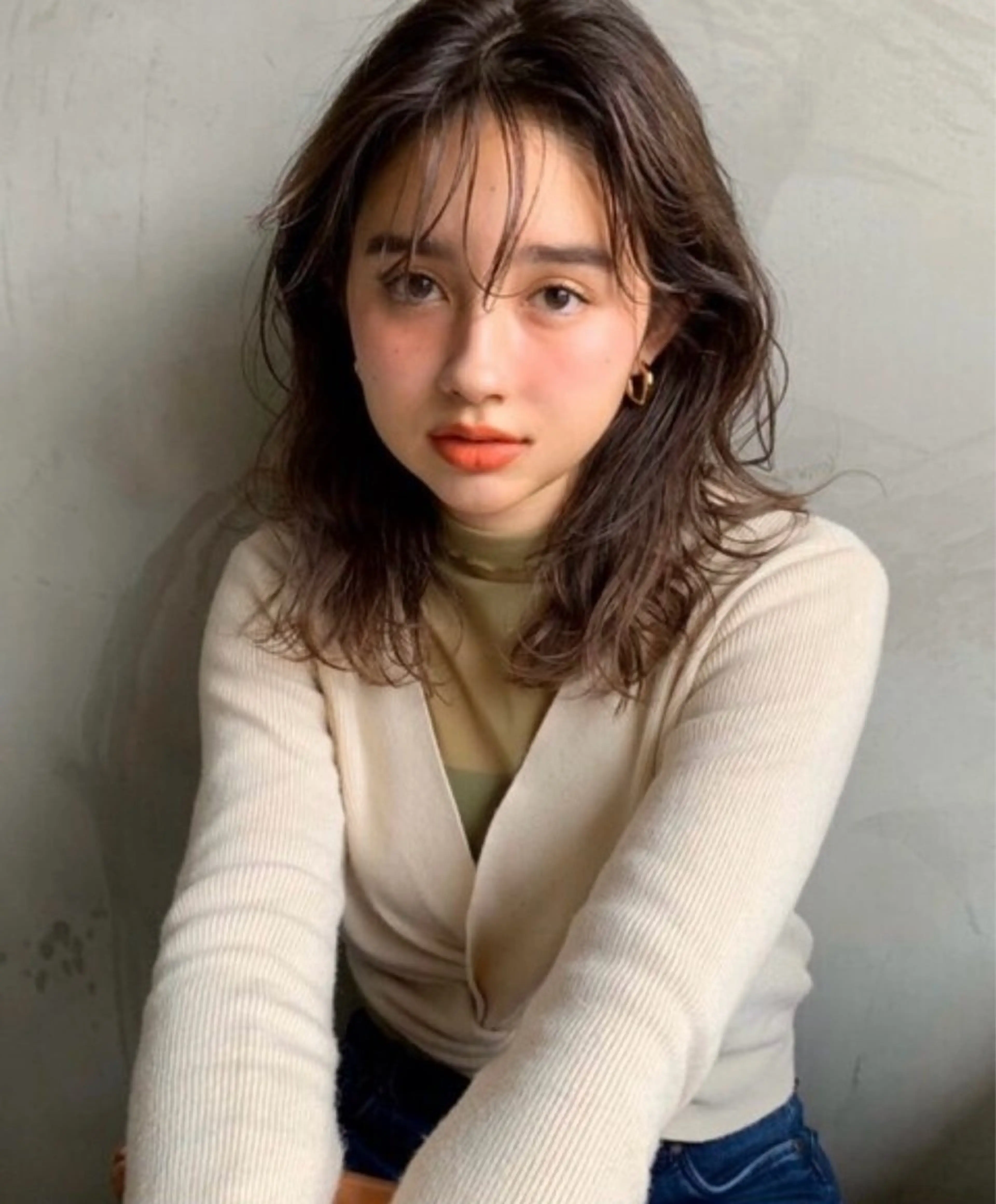 セミロング パーマ セミロングパーマ シースルーバング Belle 新宿店所属・🐰パーマモデル 募集中/ゆな🐰のヘアスタイル