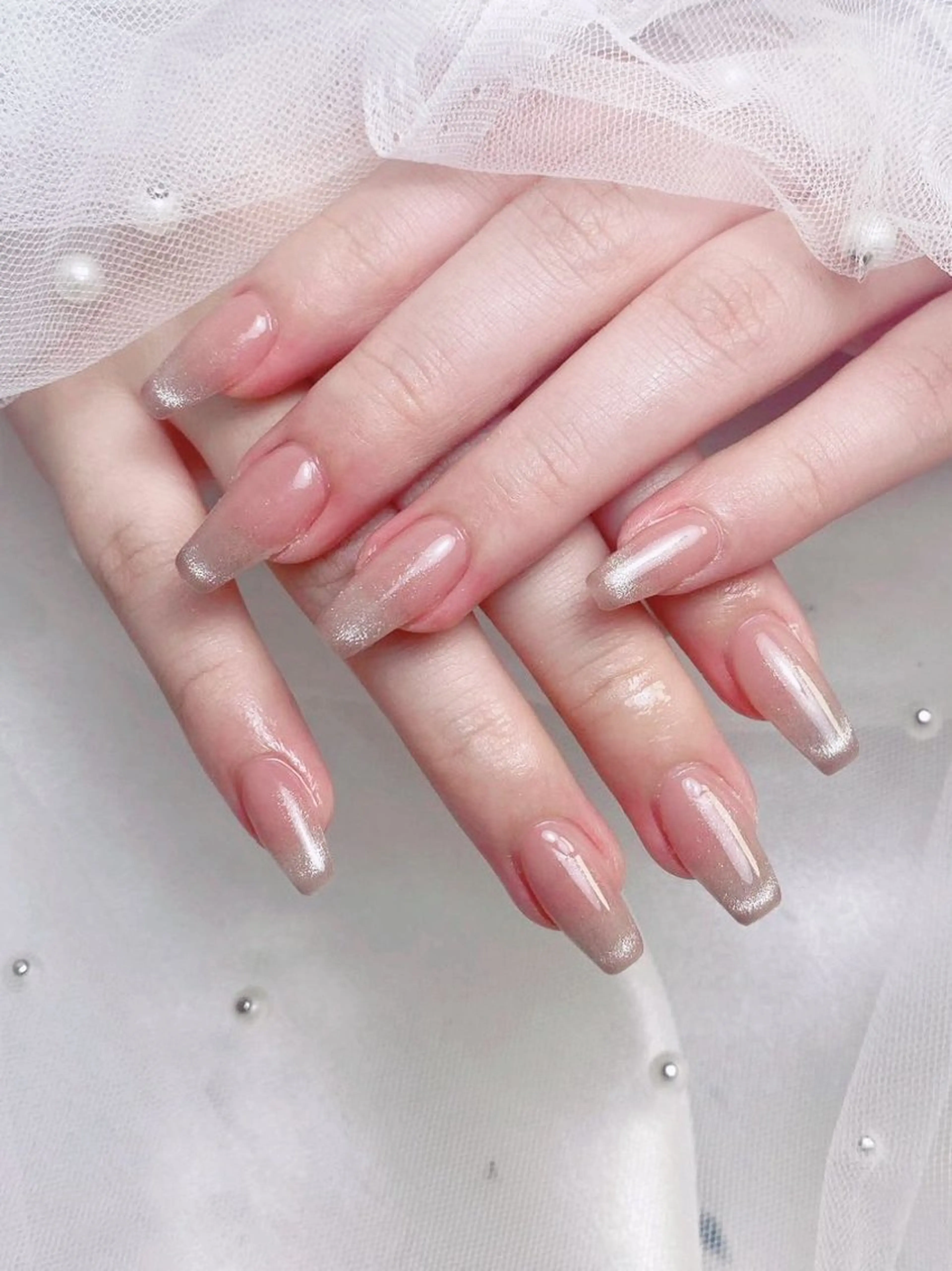 ネイル フレンチネイル ジェルネイル ハート 韓国ネイル マグネットネイル ハンドネイル ネイルサロン lotusのネイルデザイン