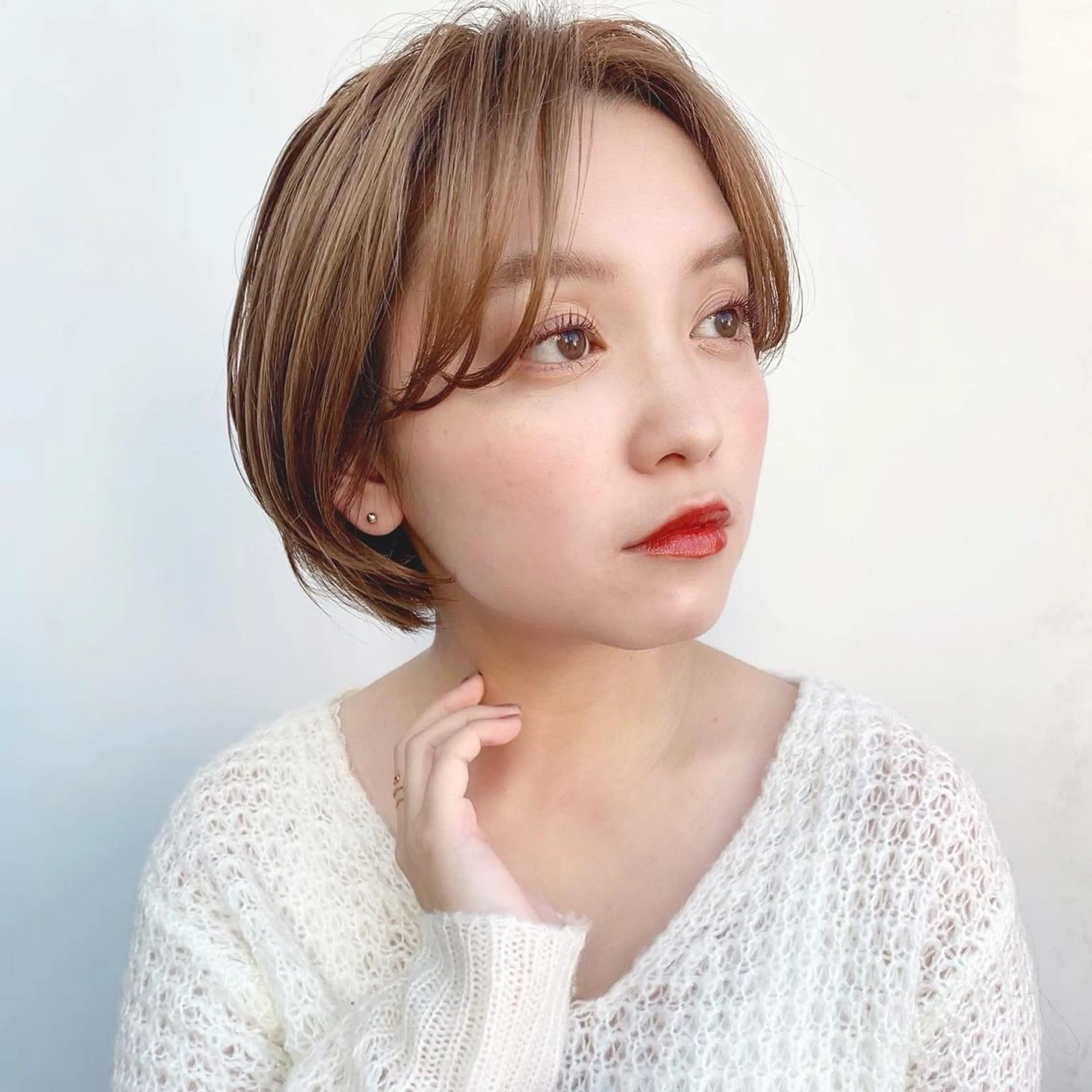 ショート カラー ショートボブ ハンサムショート ハイトーンカラー ボブ ショートヘア カット ヘアカラー トリートメント 🌱小顔ヘア/ボブ ミディアム/双葉🌱のヘアスタイル