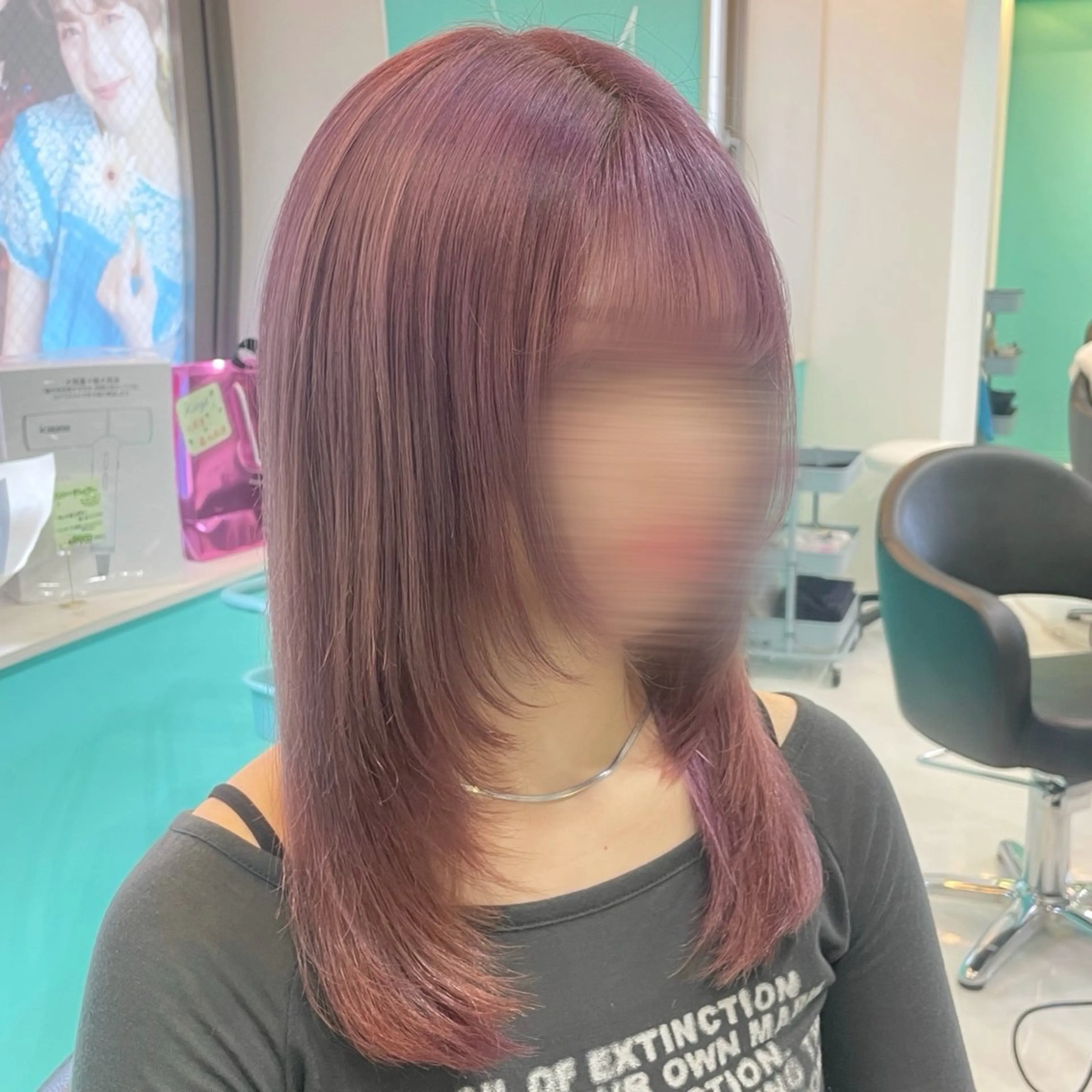 セミロング カラー ラベンダーカラー ピンクカラー ピンクラベンダー Natsuki‎🤍 透明感×艶カラー🫧のヘアスタイル