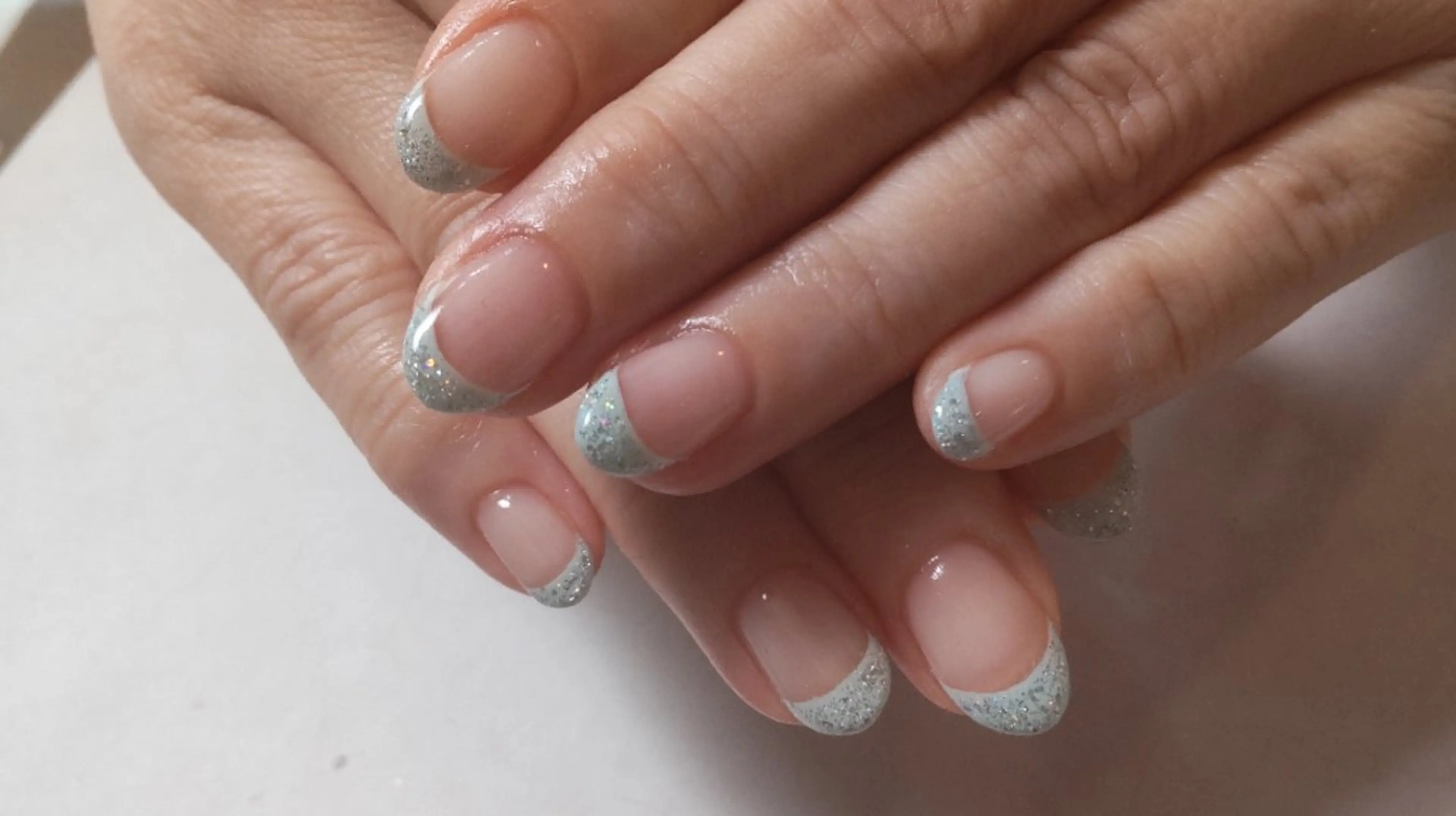 ネイル フレンチネイル グリーン キラキラネイル ラメ(グリッター) ハンドネイル MIURA＊ HIROKOのネイルデザイン