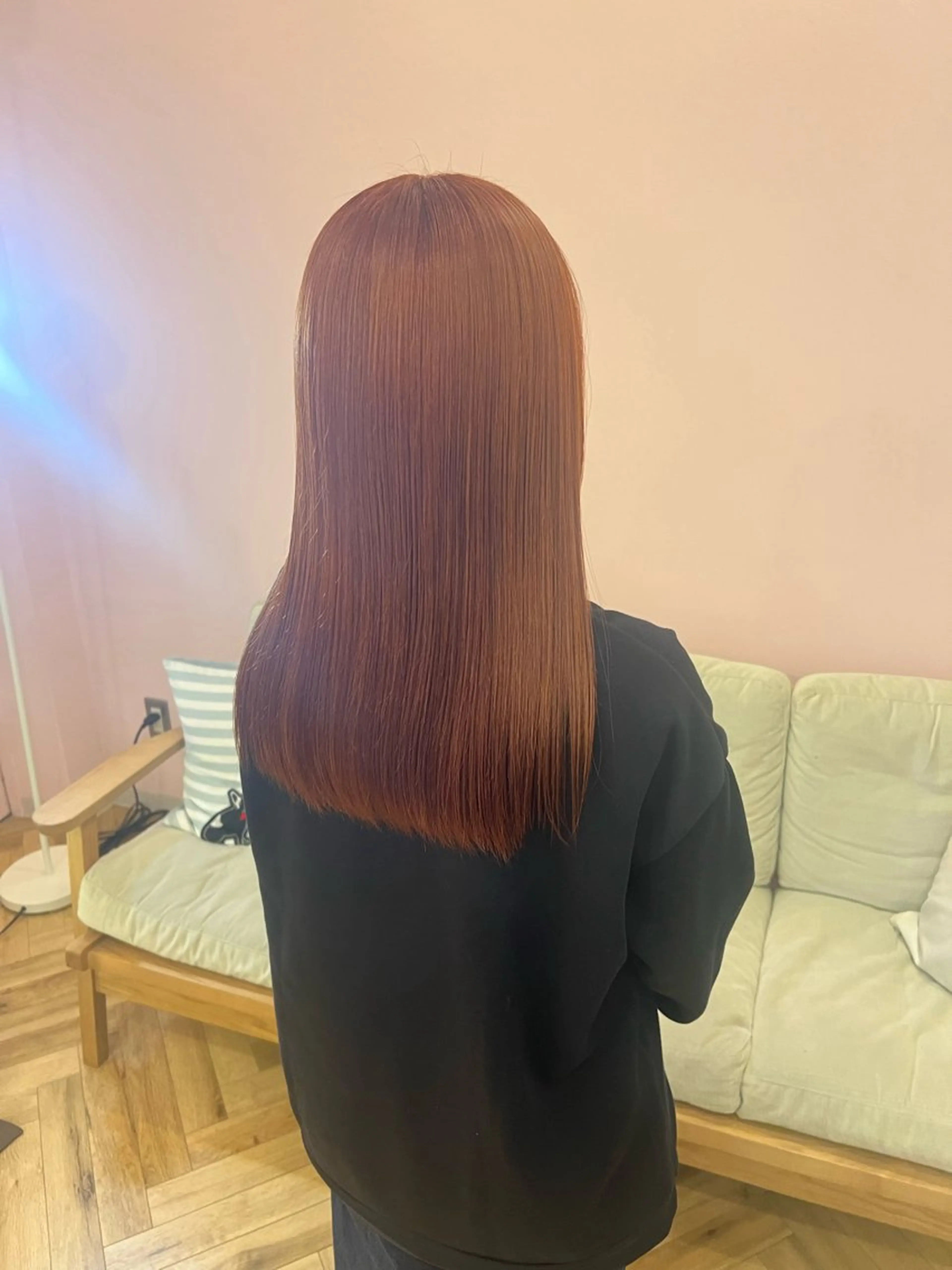 ロング カラー ダブルカラー オレンジ ヘアカラー トリートメント 🎀野崎 美玖𝜗𝜚˚⋆のヘアスタイル