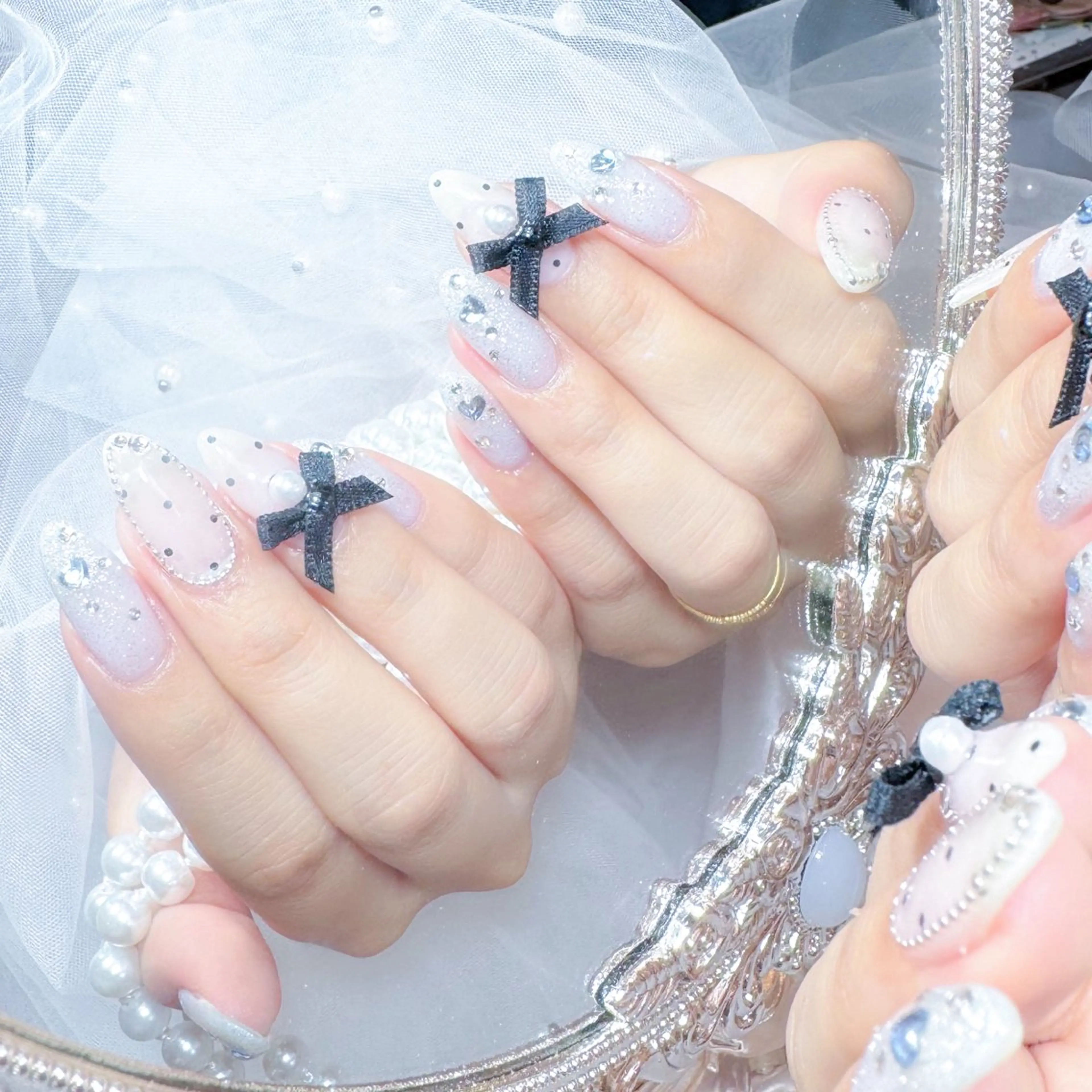 ネイル ジェルネイル 韓国ネイル ミラーネイル パラジェル シンプルネイル tomo Hwanyのネイルデザイン