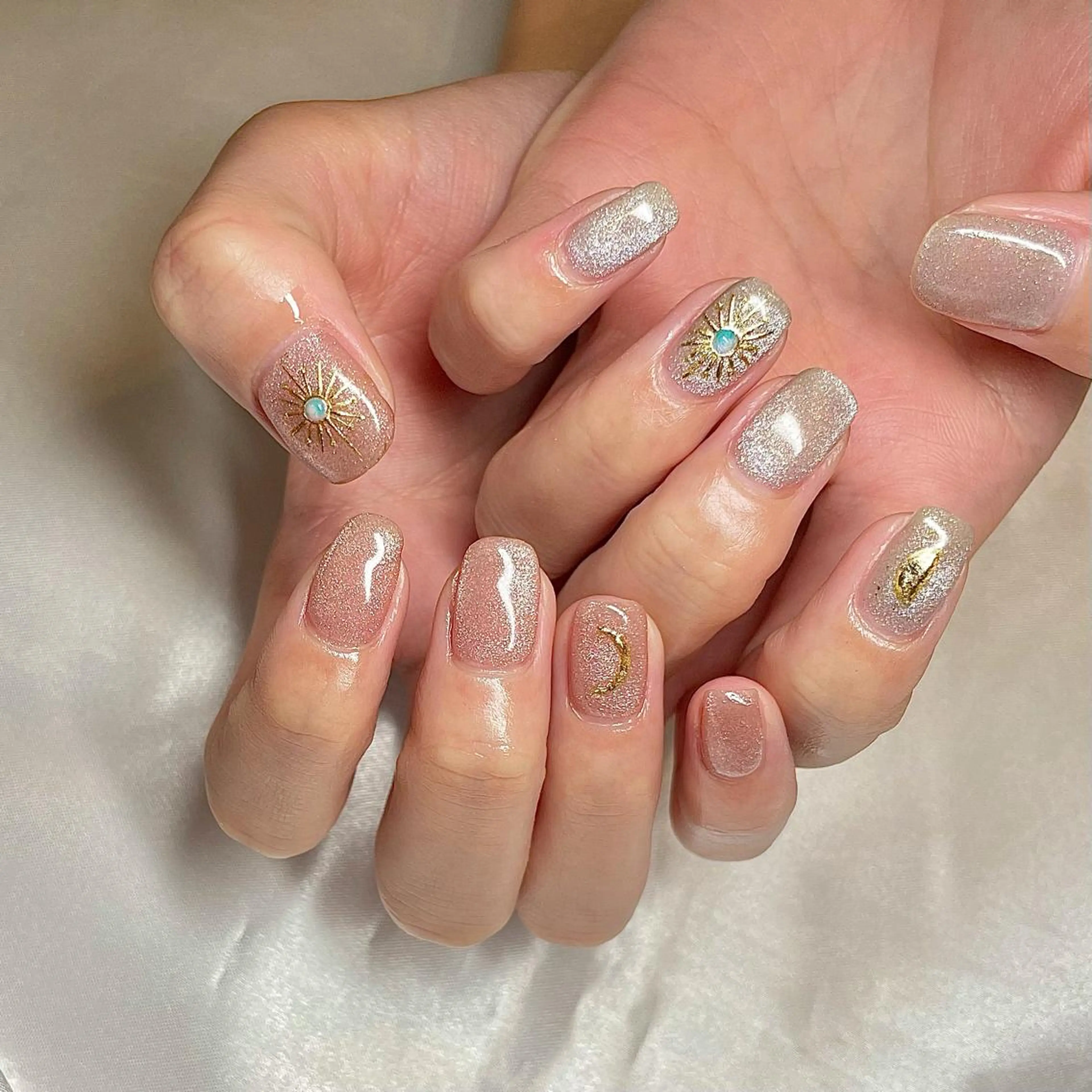 ショート カラー パーマ ヘアアレンジ メンズ キッズ ネイル マツエク・マツパ マグネットネイル nail&eye Aoのマツエク・マツパデザイン