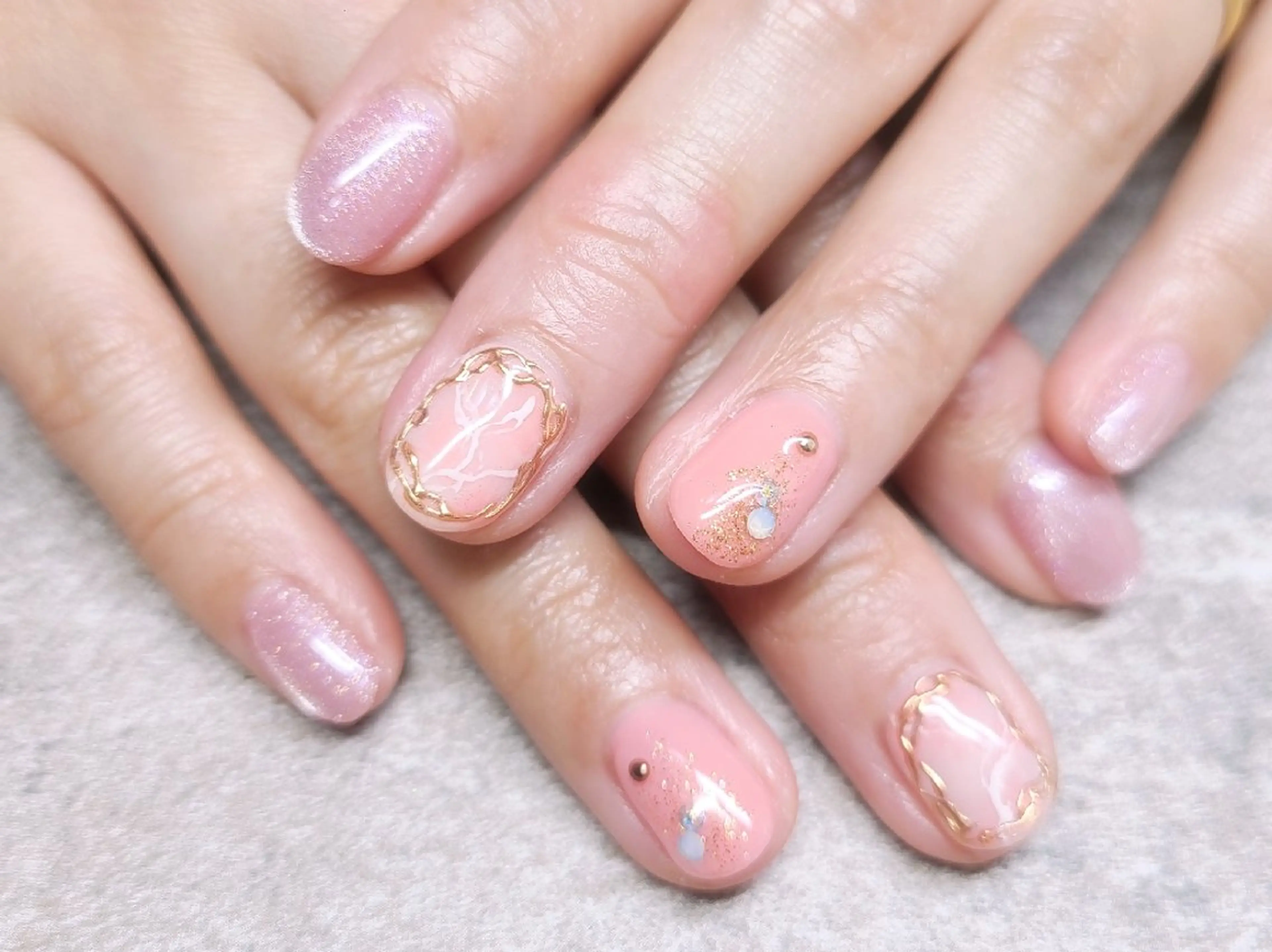 ネイル 大理石ネイル(マーブル) ハンドネイル Coquille ネイル　ハセガワのネイルデザイン