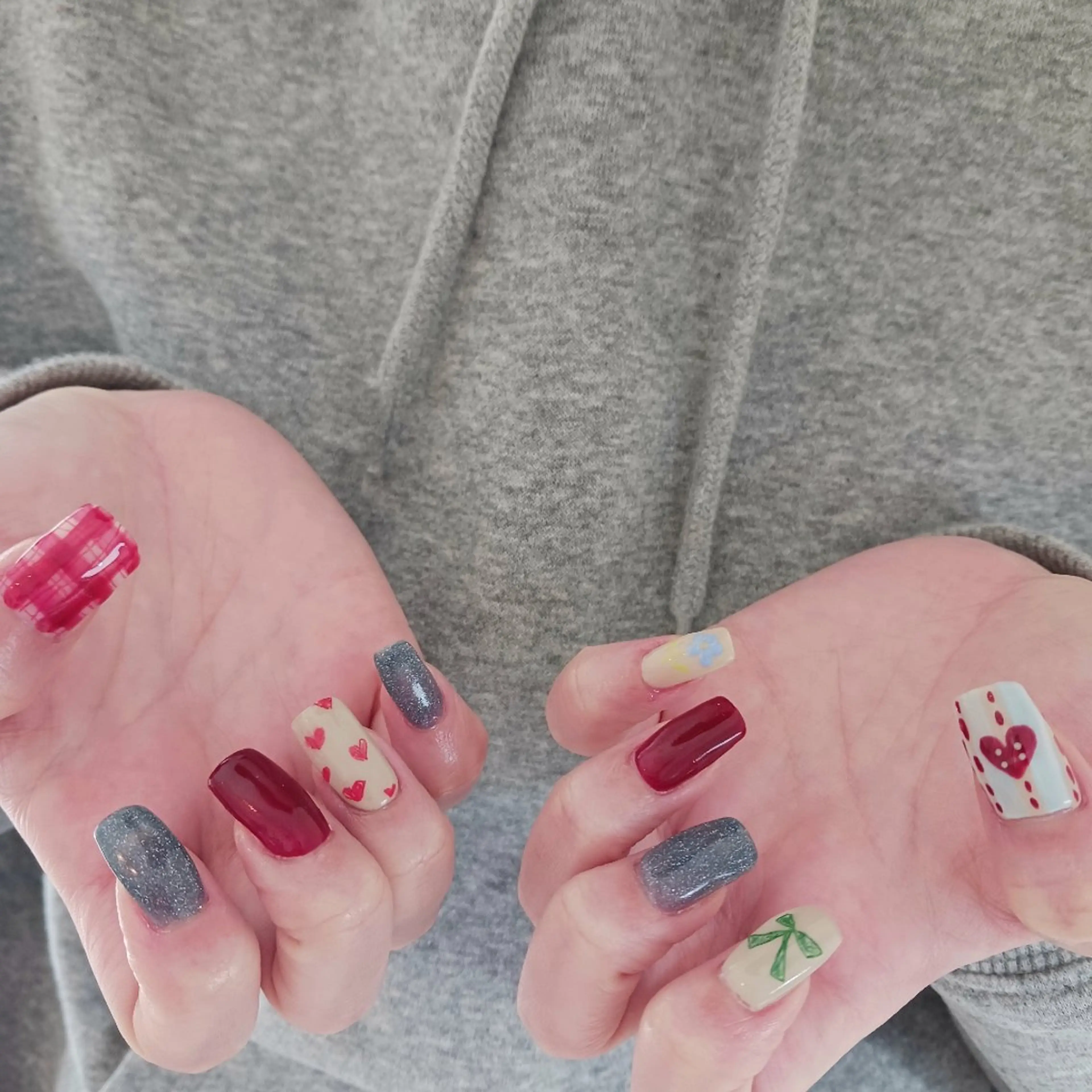 ネイル ボルドー フラッシュネイル ジェルネイル 持ち込み 冬ネイル ハンドネイル owlnail /持込みデザイン専門のネイルデザイン