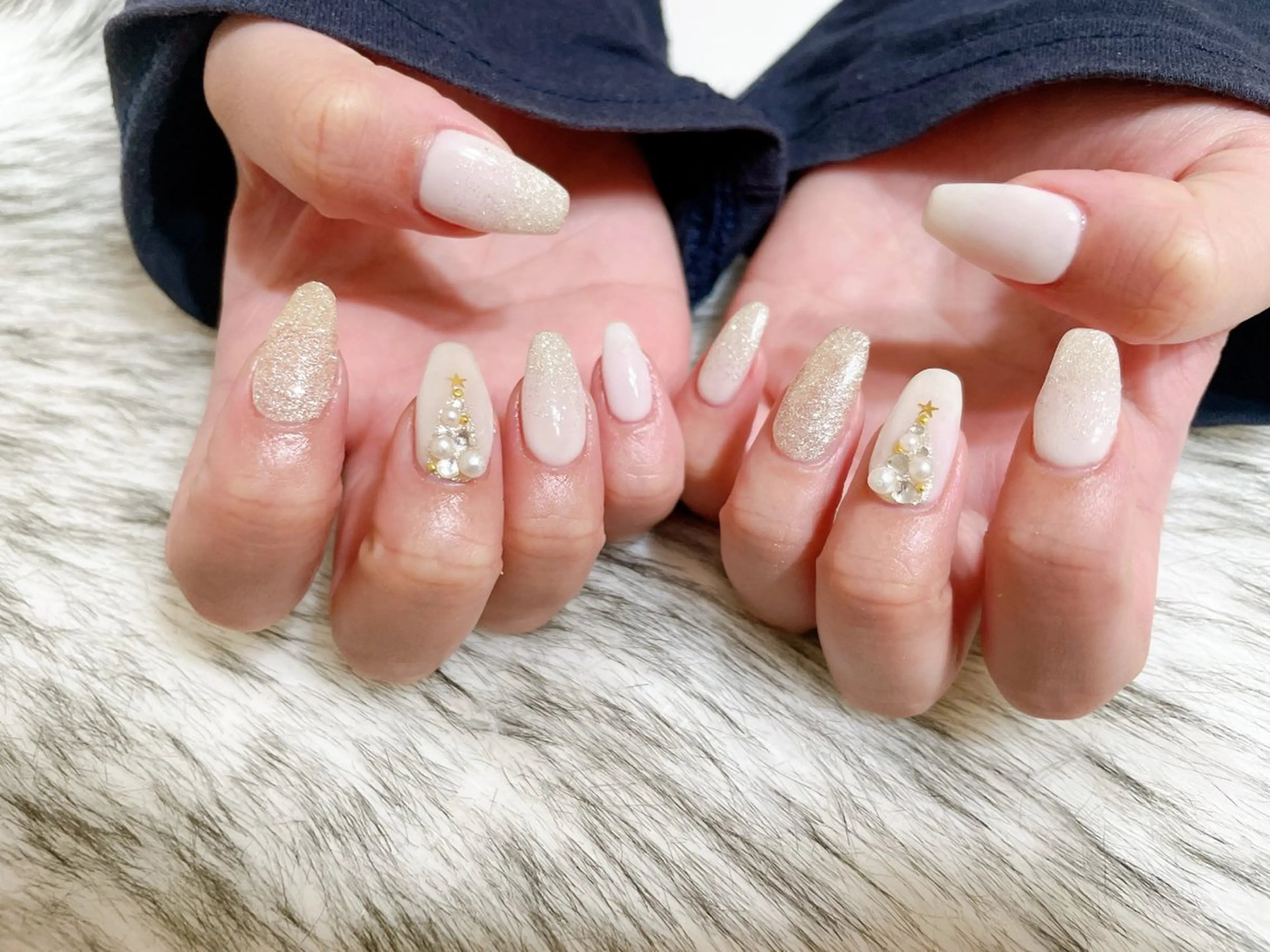 ネイル ジェルネイル 韓国ネイル パラジェル 冬ネイル クリスマス kikinail 溝の口のネイルデザイン