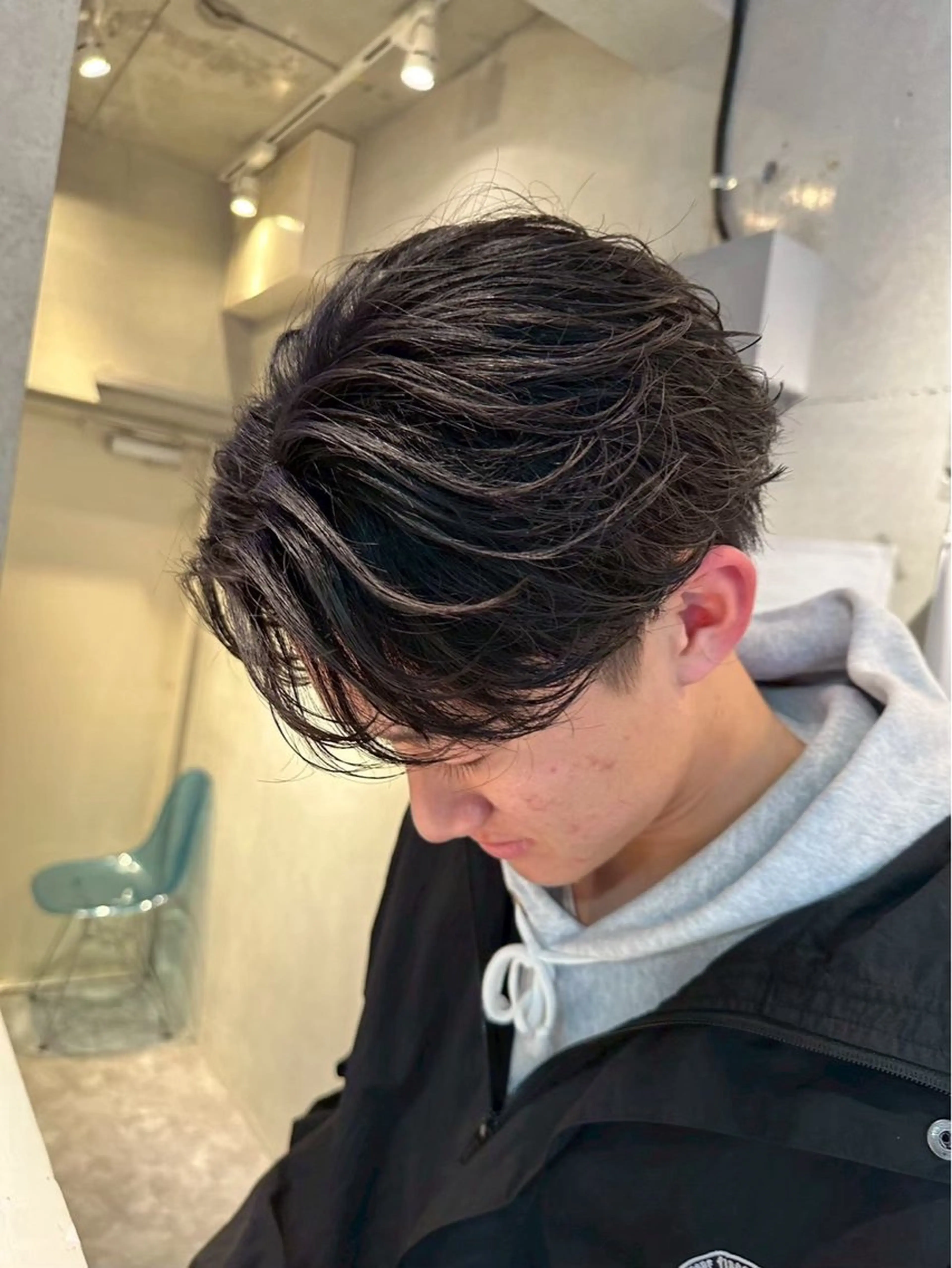 ミディアム パーマ メンズ ミディアムパーマ メンズパーマ カット パーマ メンズ特化美容師/ 四辻 凱斗のヘアスタイル