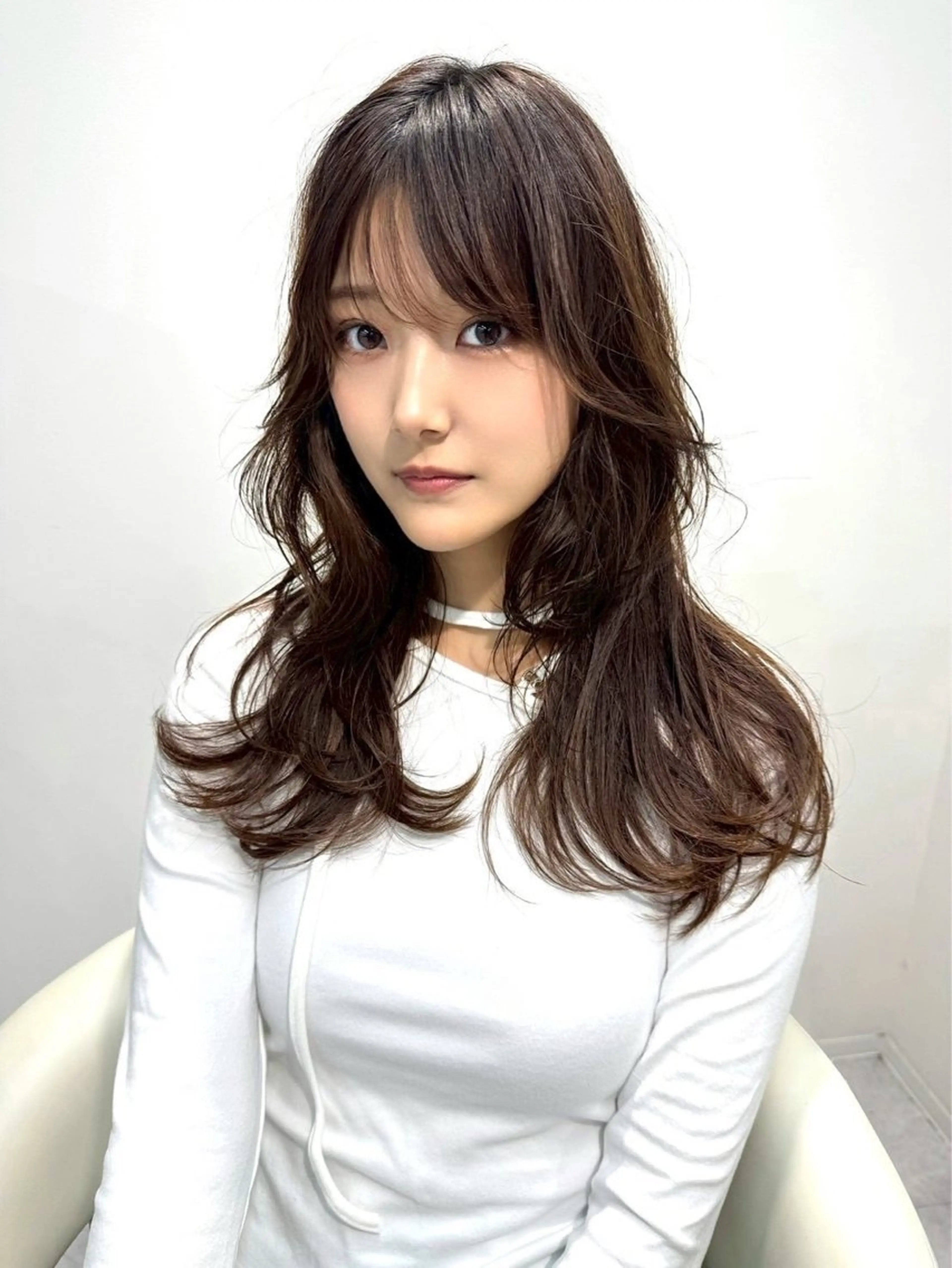 セミロング カラー カット ヘアカラー トリートメント ミルクティー/透明感 カラー🎀YURIAのヘアスタイル