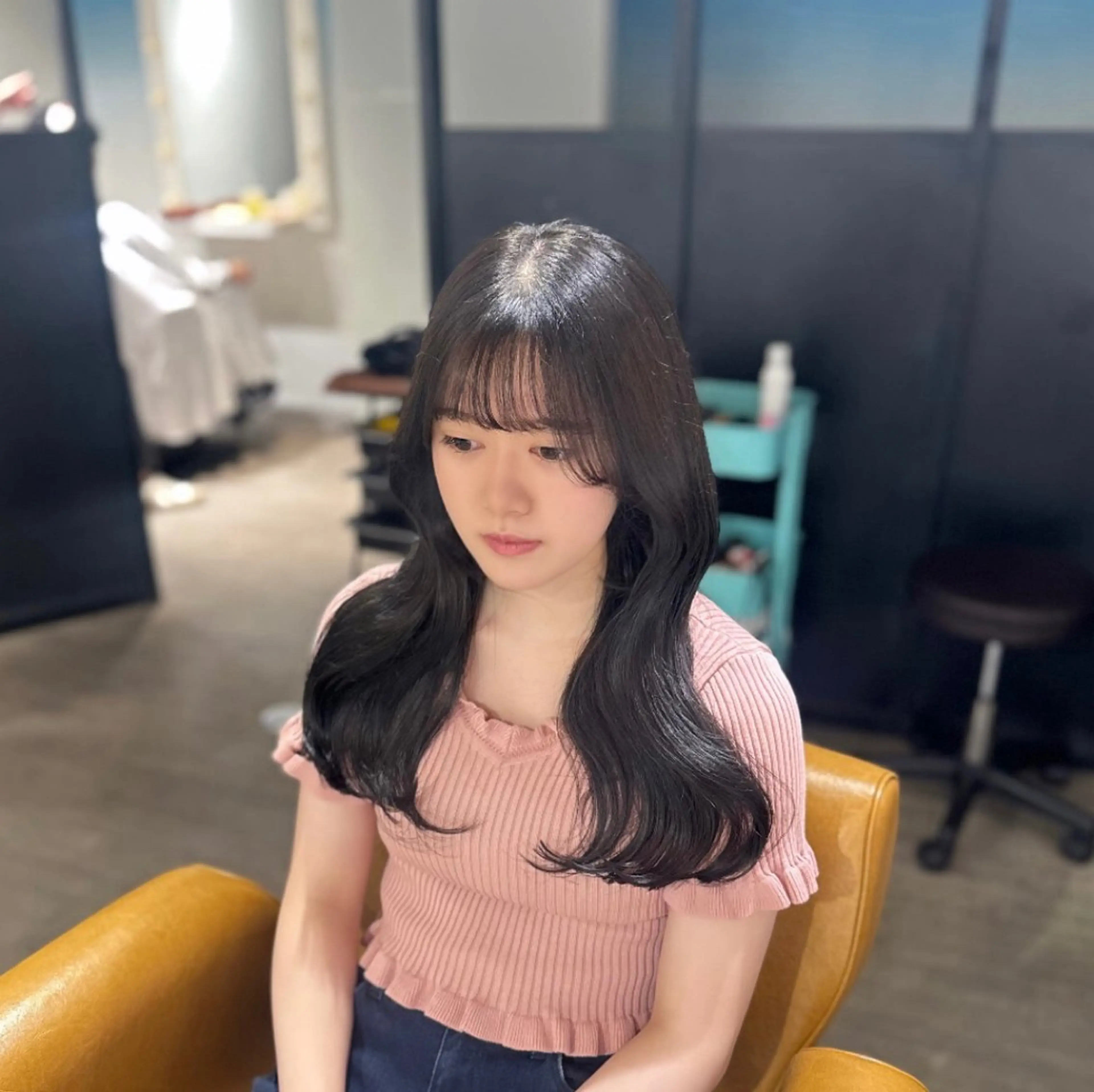 ロング カラー くびれヘア ヨシンモリ 韓国風ヘア カット トリートメント 韓国ヘア/髪質改善 /natsuki🧸のヘアスタイル