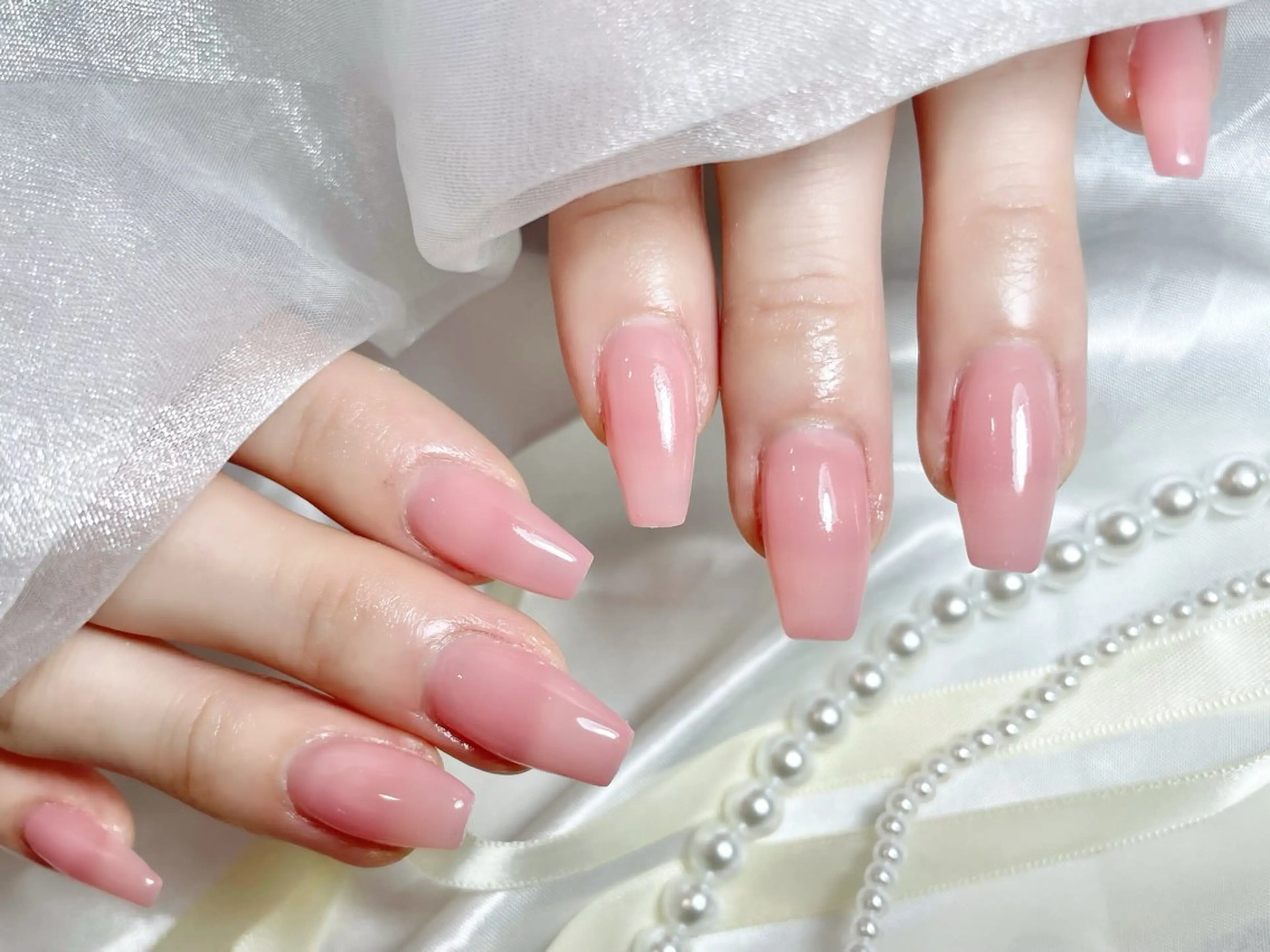 ネイル ジェルネイル ロングネイル パラジェル 春ネイル ハンドネイル ゆりか ジョアアンジェ福島のネイルデザイン