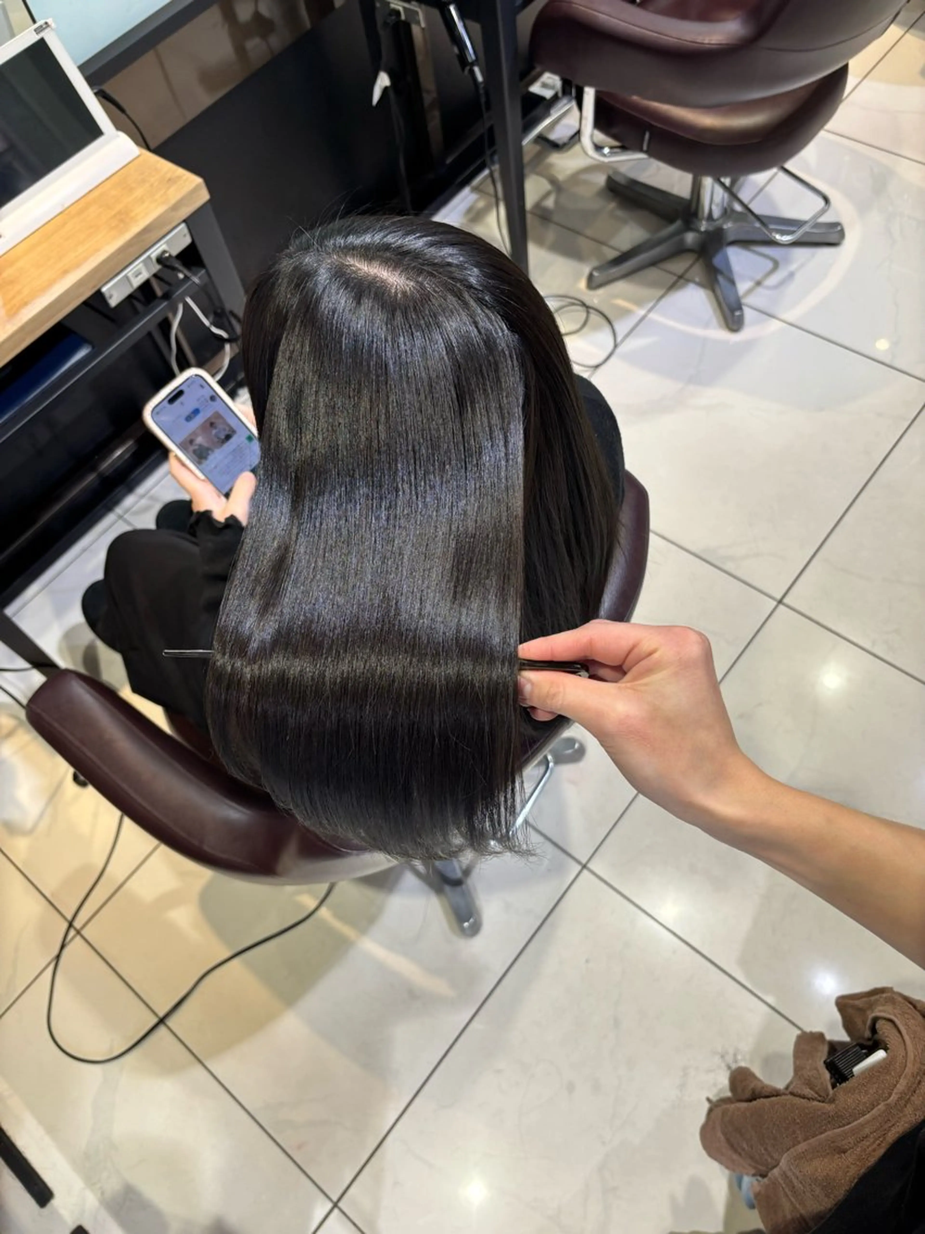 ロング カラー カット ヘアカラー 縮毛矯正 トリートメント 🦋レイヤー✖︎ 髪質改善🦋リョウヤのヘアスタイル