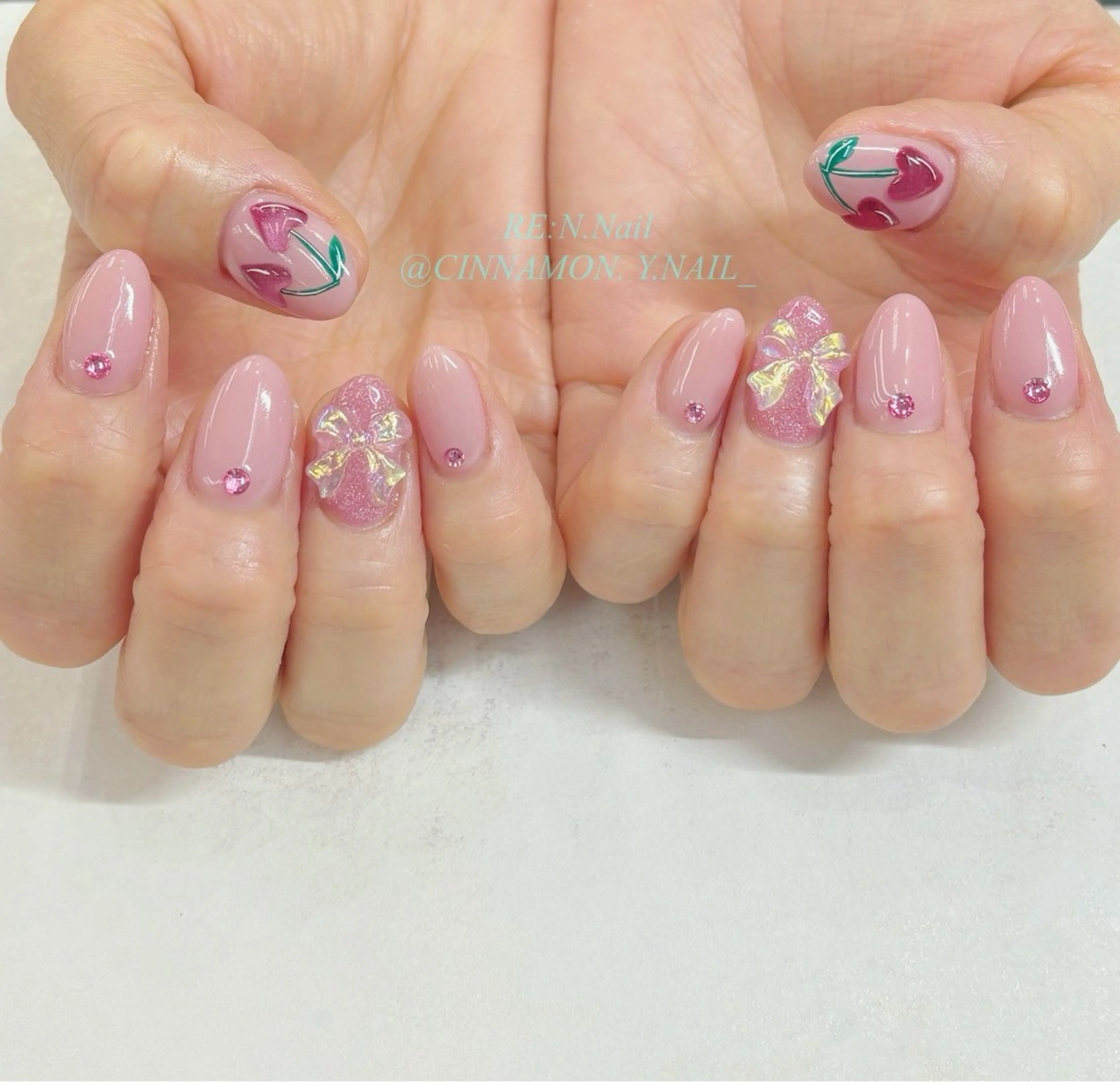 ネイル アートネイル ハンドネイル Yuna🩵 RE:N.Nailのネイルデザイン