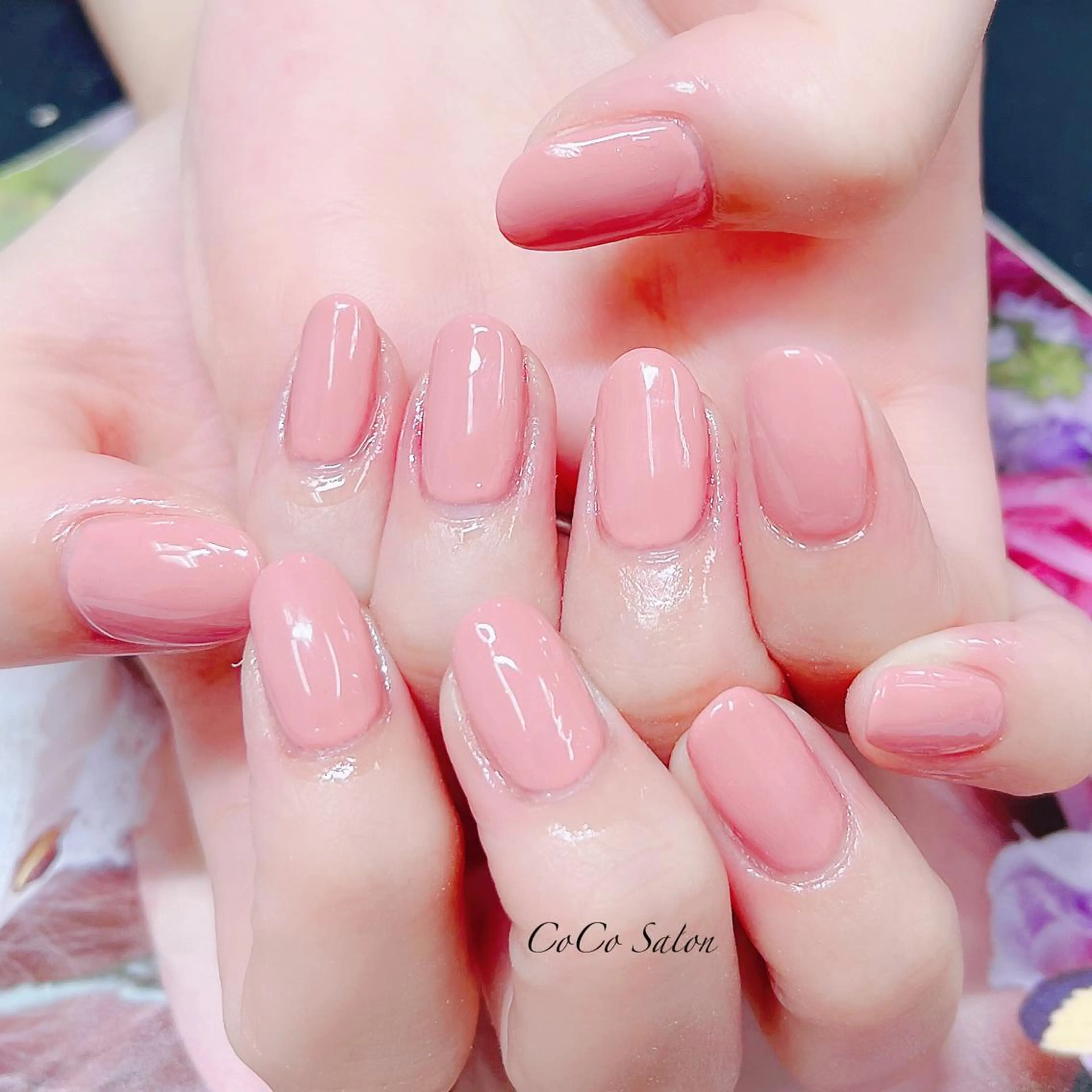 ネイル 長さ出し ジェルネイル オフィスネイル ワンカラーネイル パラジェル CoCoSalon ネイル/まつ毛予約のネイルデザイン