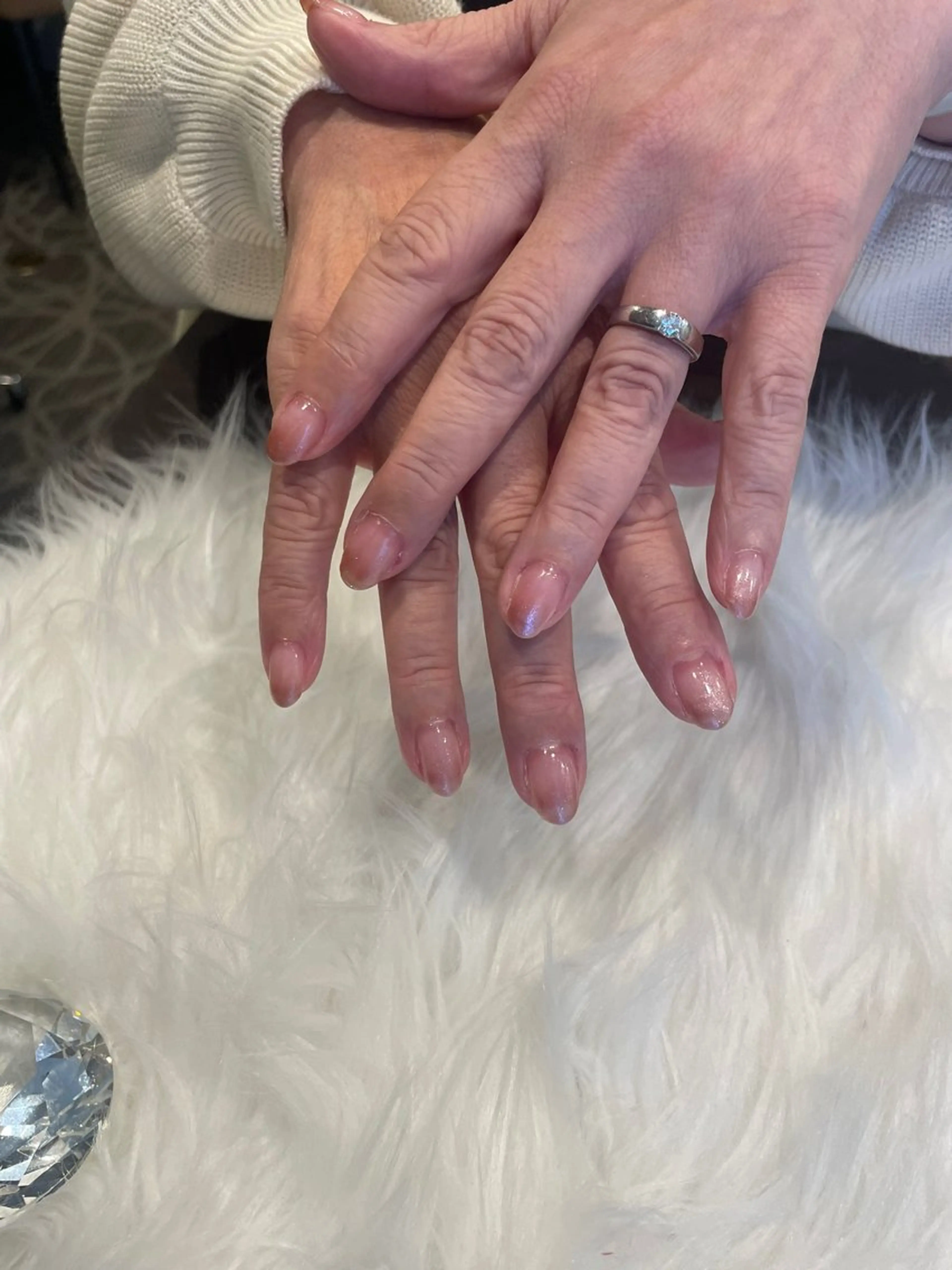 ネイル ブラウン グラデーション ラメ(グリッター) ハンドネイル Nobody_ Manamiのネイルデザイン