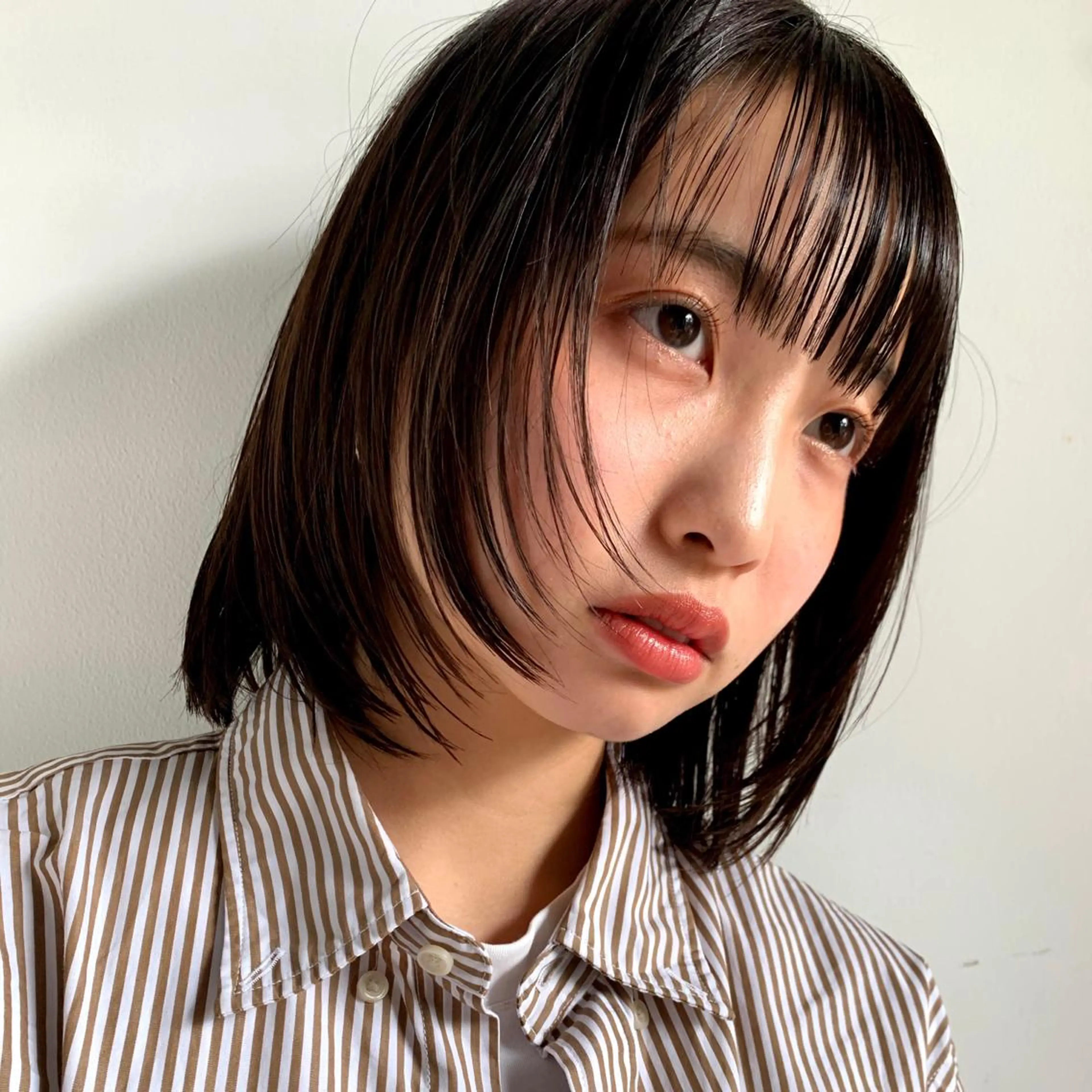 ミディアム カラー パーマ ヘアアレンジ メンズ キッズ ネイル マツエク・マツパ アイブロウ casane所属・暖色・前髪カット 🎗️佐藤ゆみこのヘアスタイル