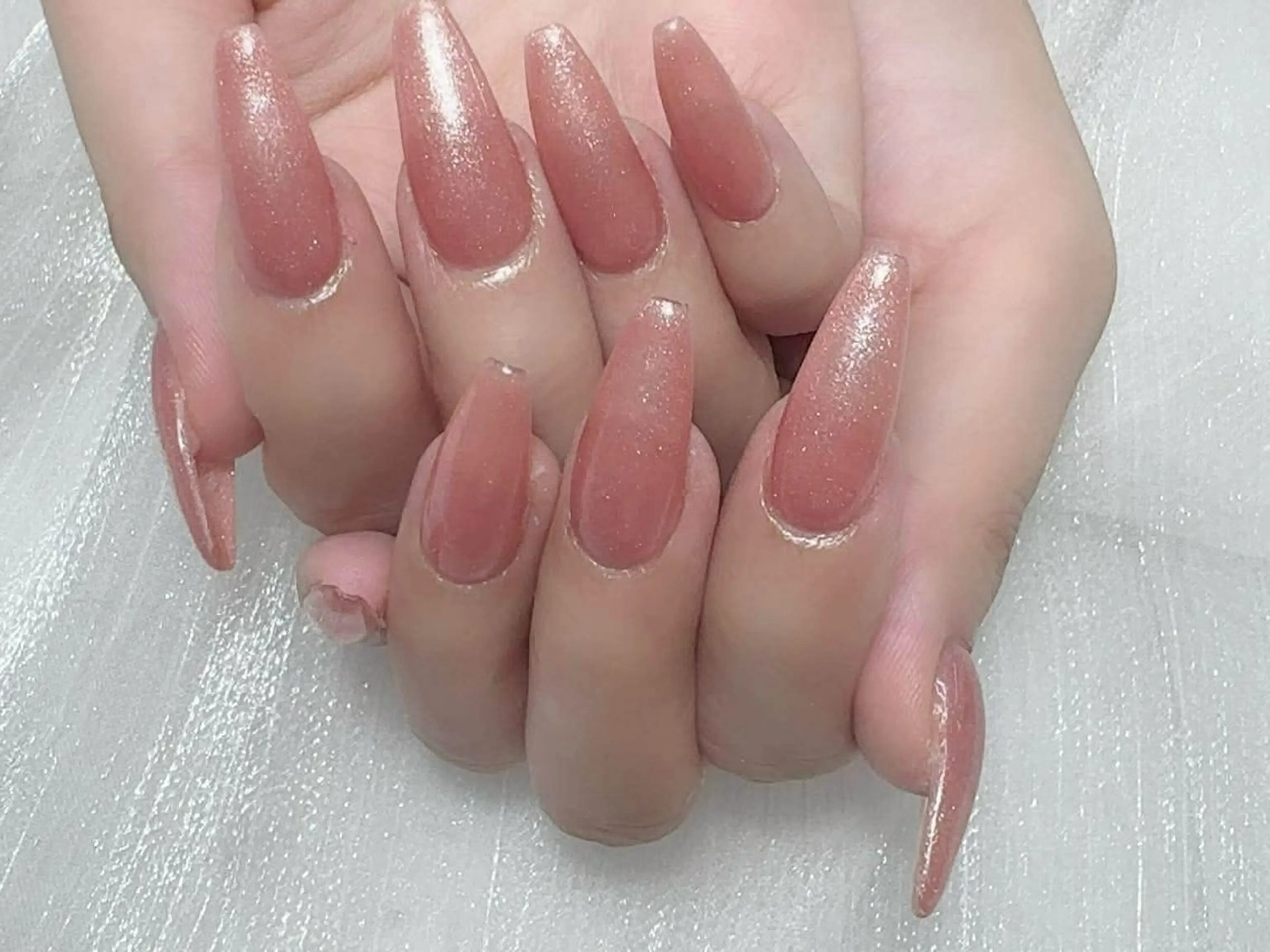 ネイル フレンチネイル グラデーション 韓国ネイル マグネットネイル ミラーネイル ハンドネイル ハンドケア Hara Nail 【パラジェル使用】のネイルデザイン