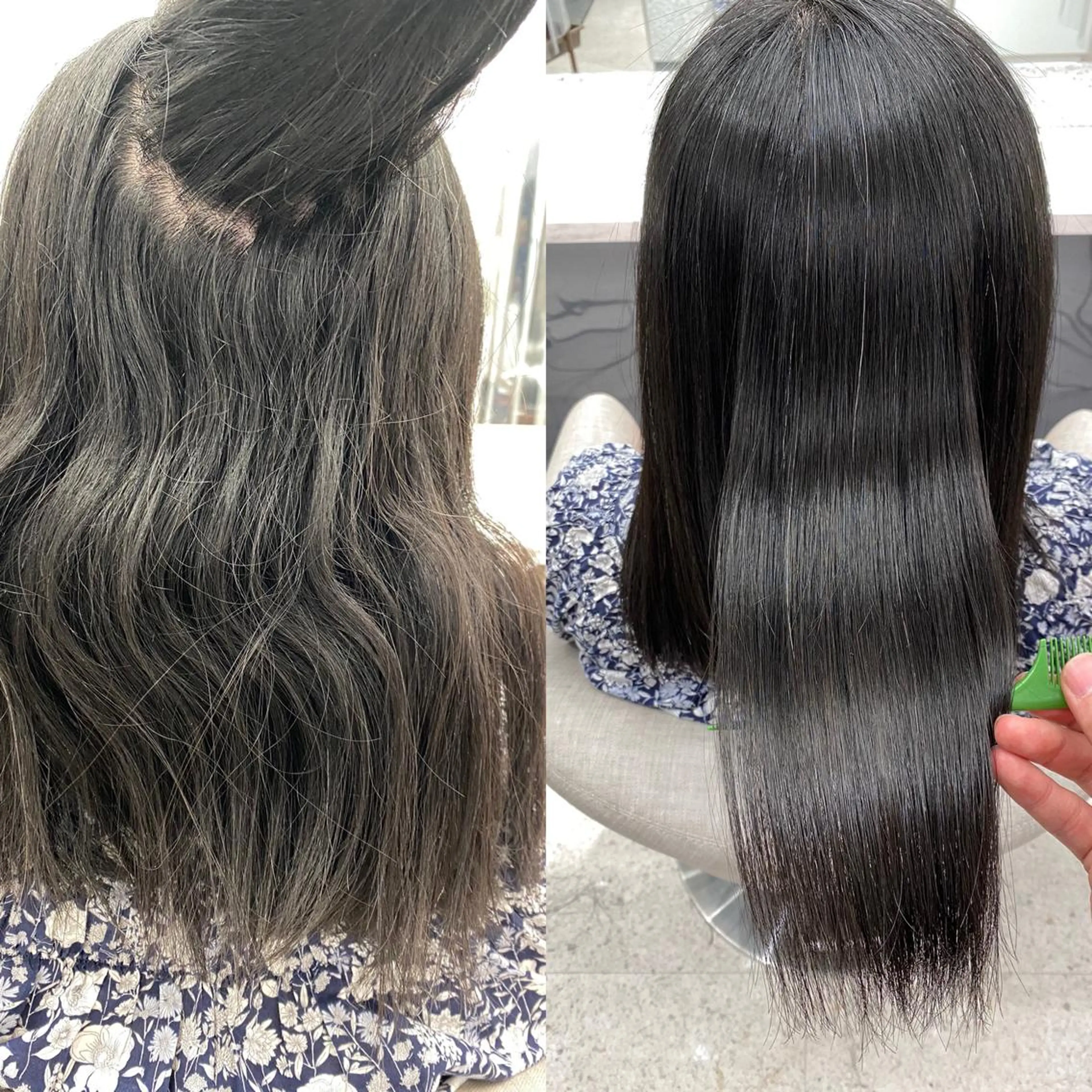 ロング カラー ヘアカラー 縮毛矯正 京都レイヤーカット/ 縮毛矯正/羽柴りくのヘアスタイル