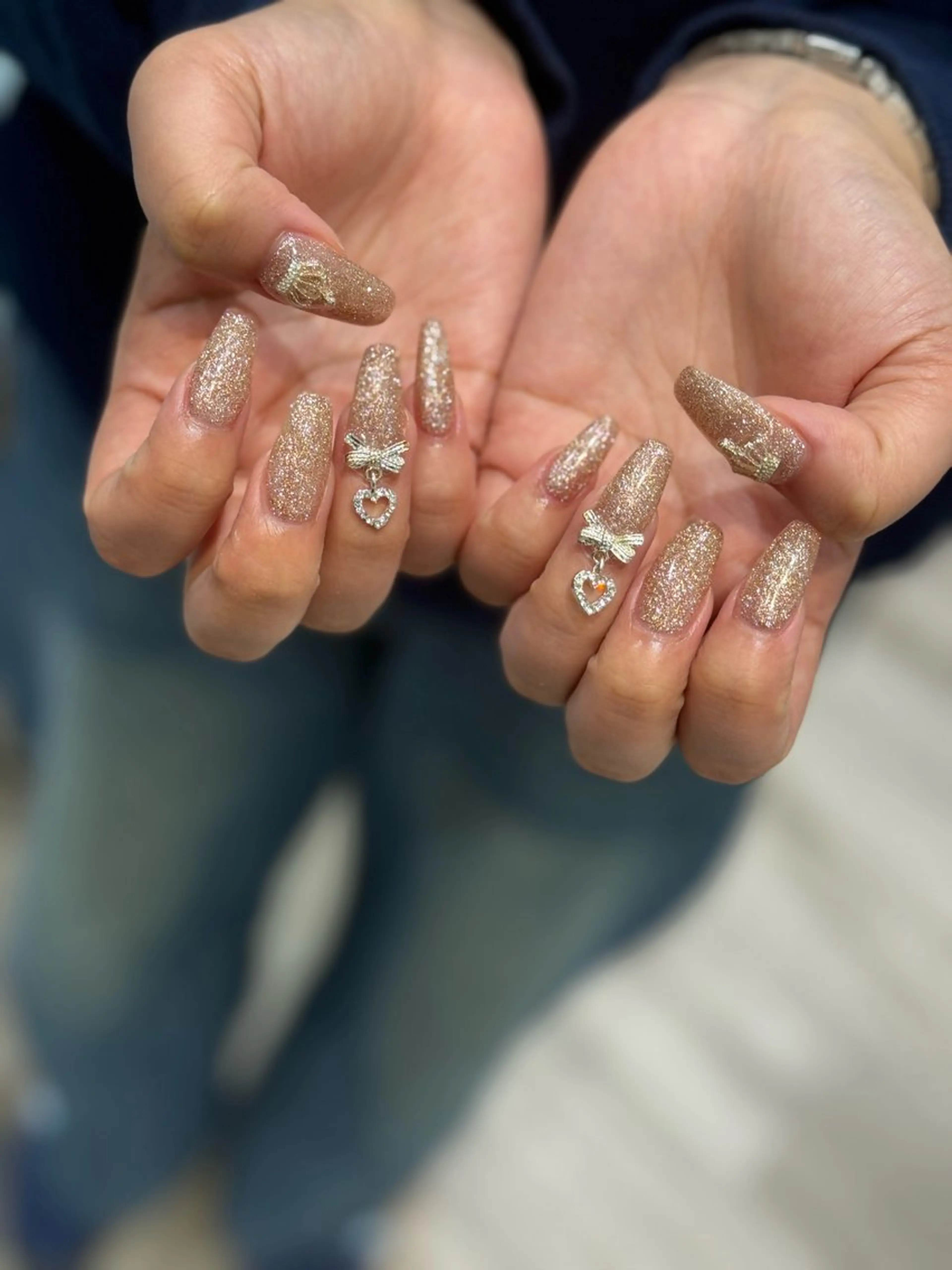 ネイル ゴールド ラメ(グリッター) ピンク Manami /熊谷ネイルのネイルデザイン