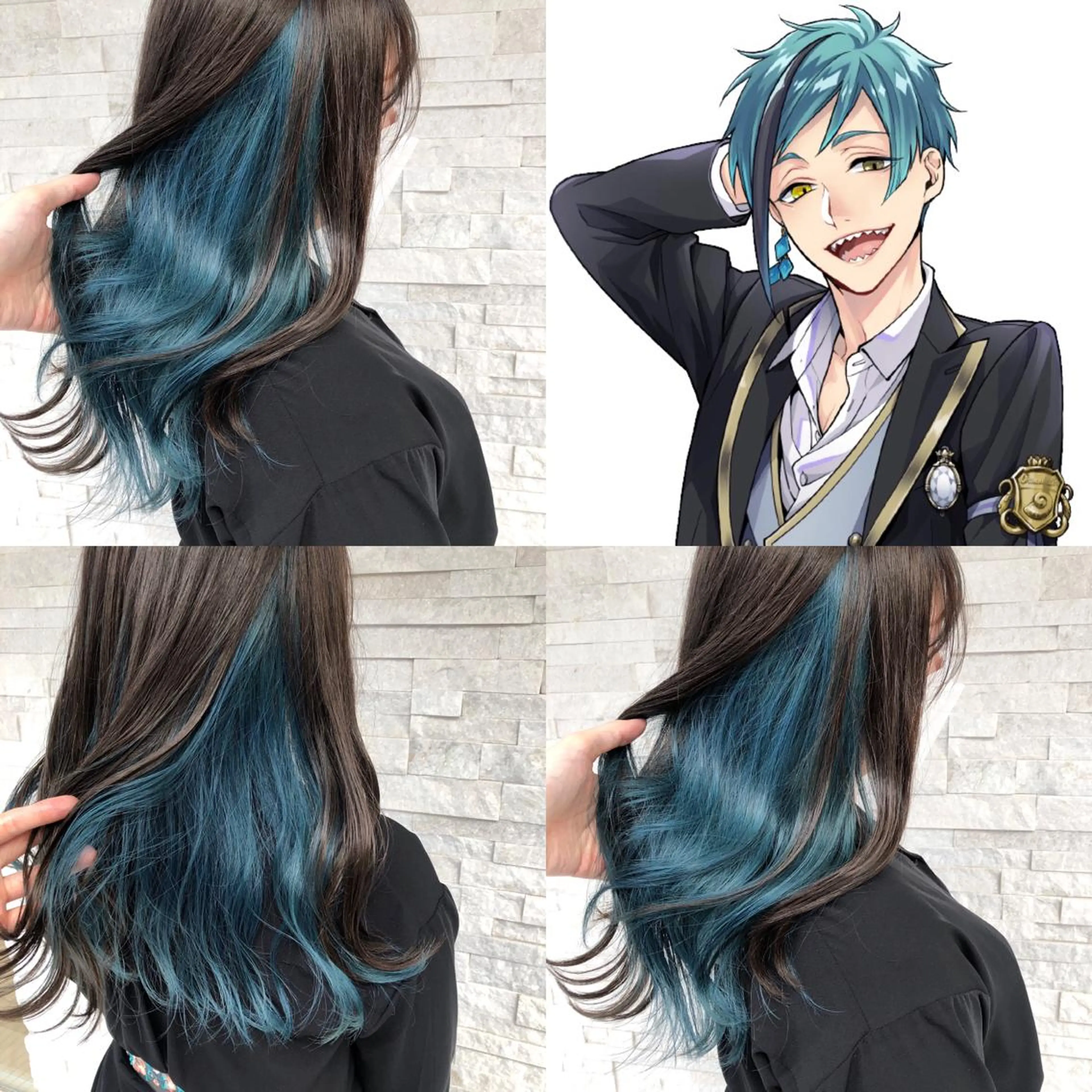 セミロング カラー 推しカラー✨ オタク美容師ユウカのヘアスタイル