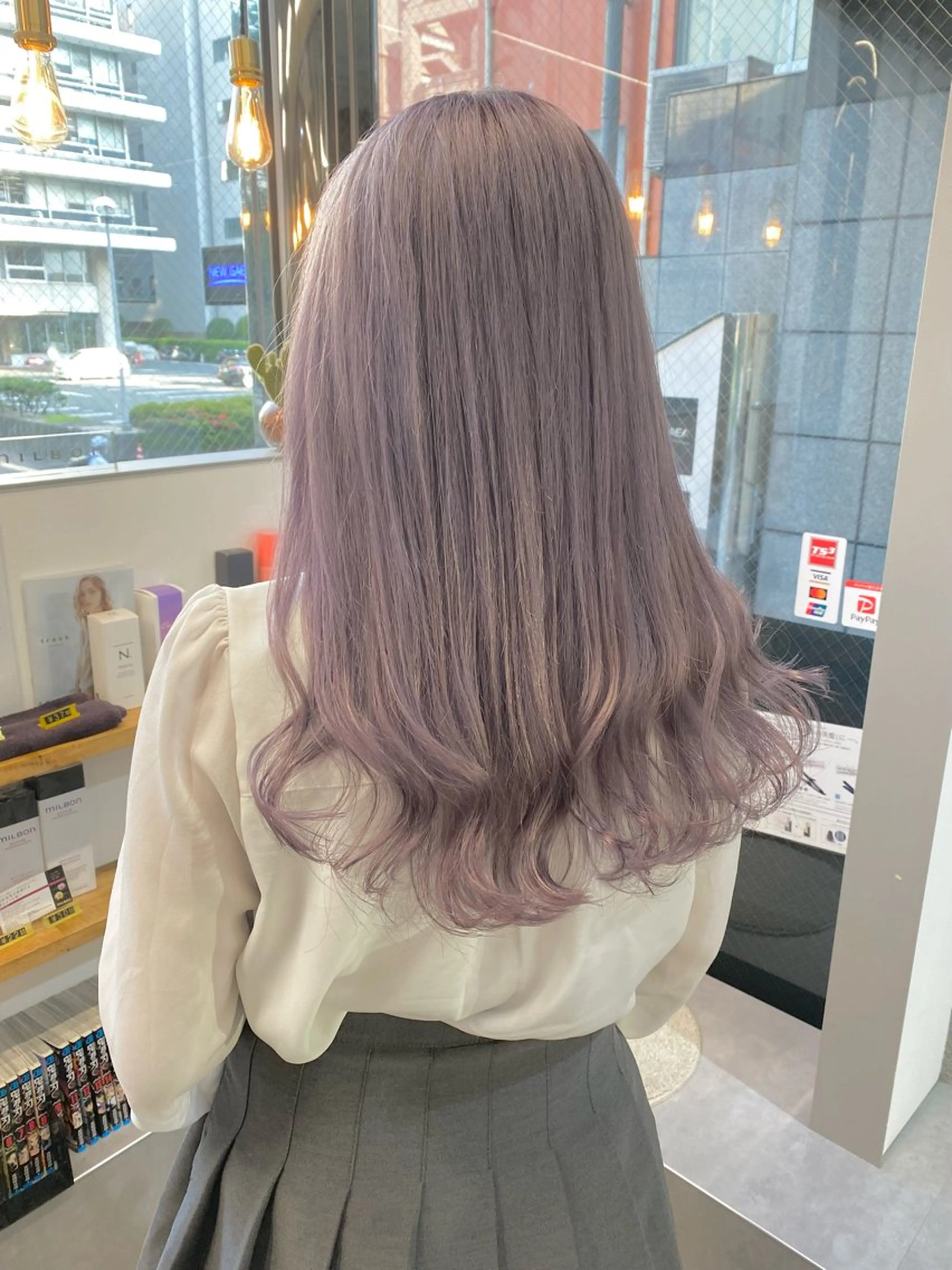 ロング カラー ブリーチ ケアブリーチ グレージュ ハイトーンカラー ラベンダーカラー ヘアカラー PEYP prod ICON所属・パーマ/ケアブリーチ /博多/YOSUKEのヘアスタイル