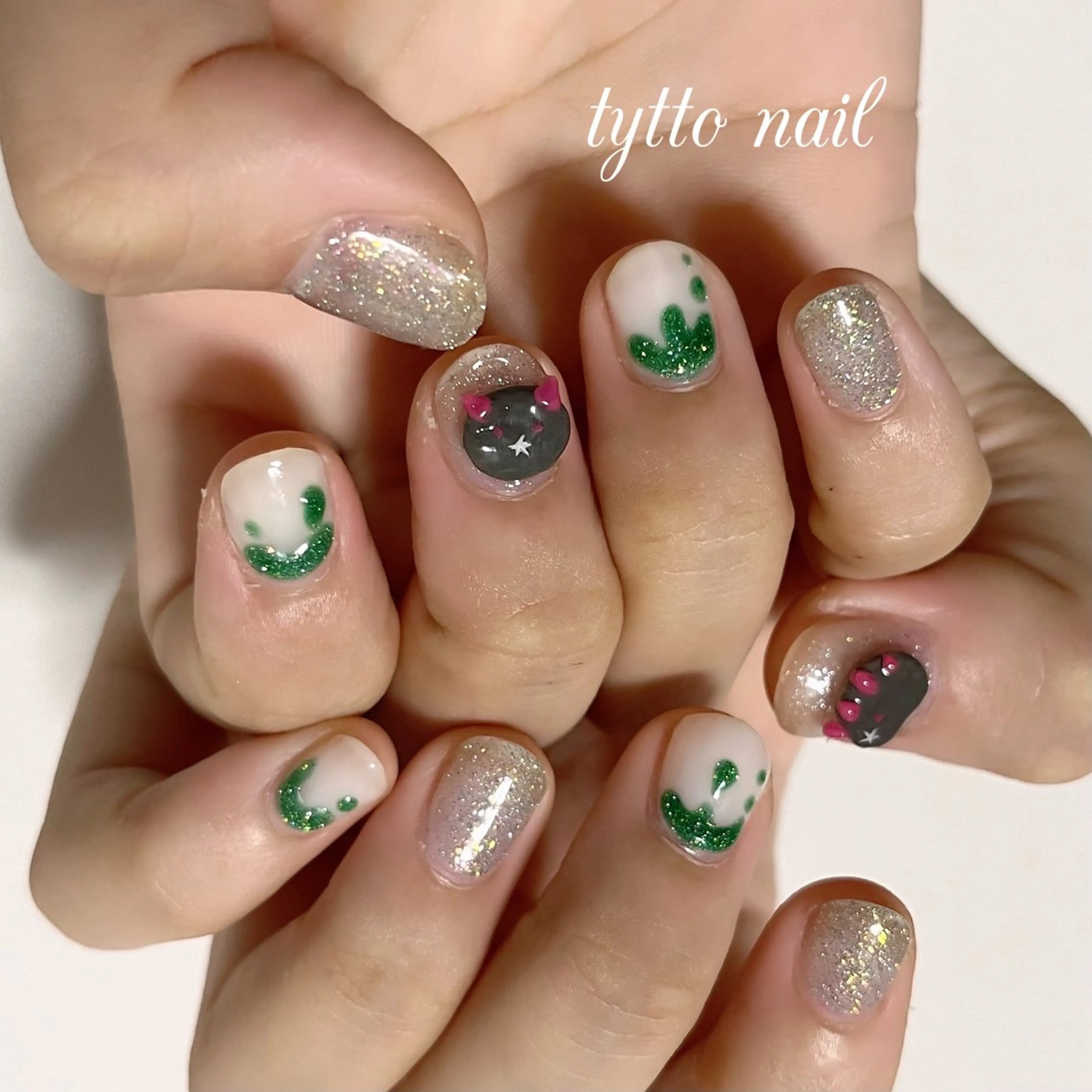 ネイル フラッシュネイル キラキラネイル ショートネイル ハンドネイル tytto nail ❤︎‪‪eri‪‪のネイルデザイン