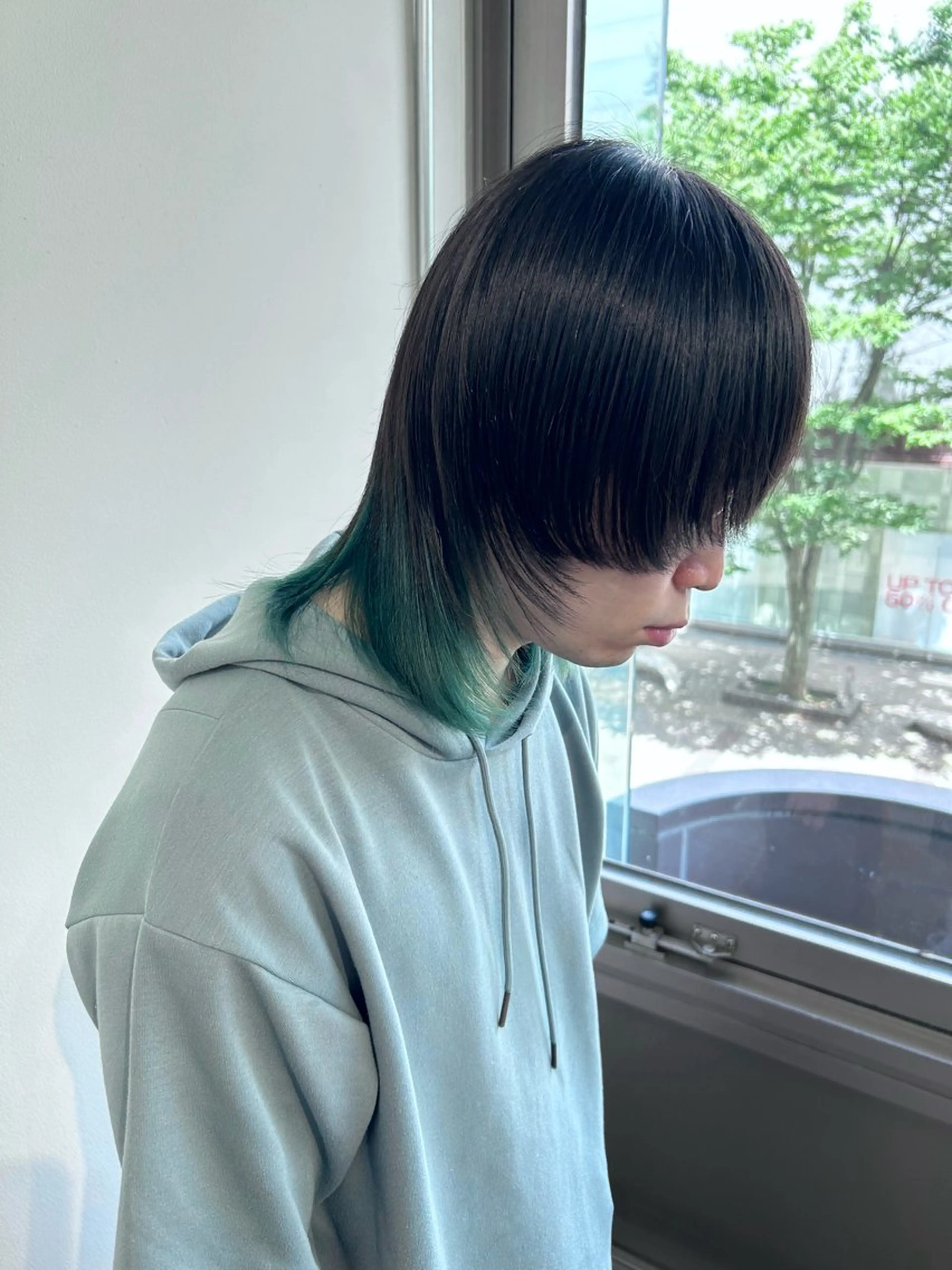 ミディアム カラー ブルーカラー ヘアカラー トリートメント ベージュ/ダブルカラ ー/新潟駅/青柳萌果のヘアスタイル