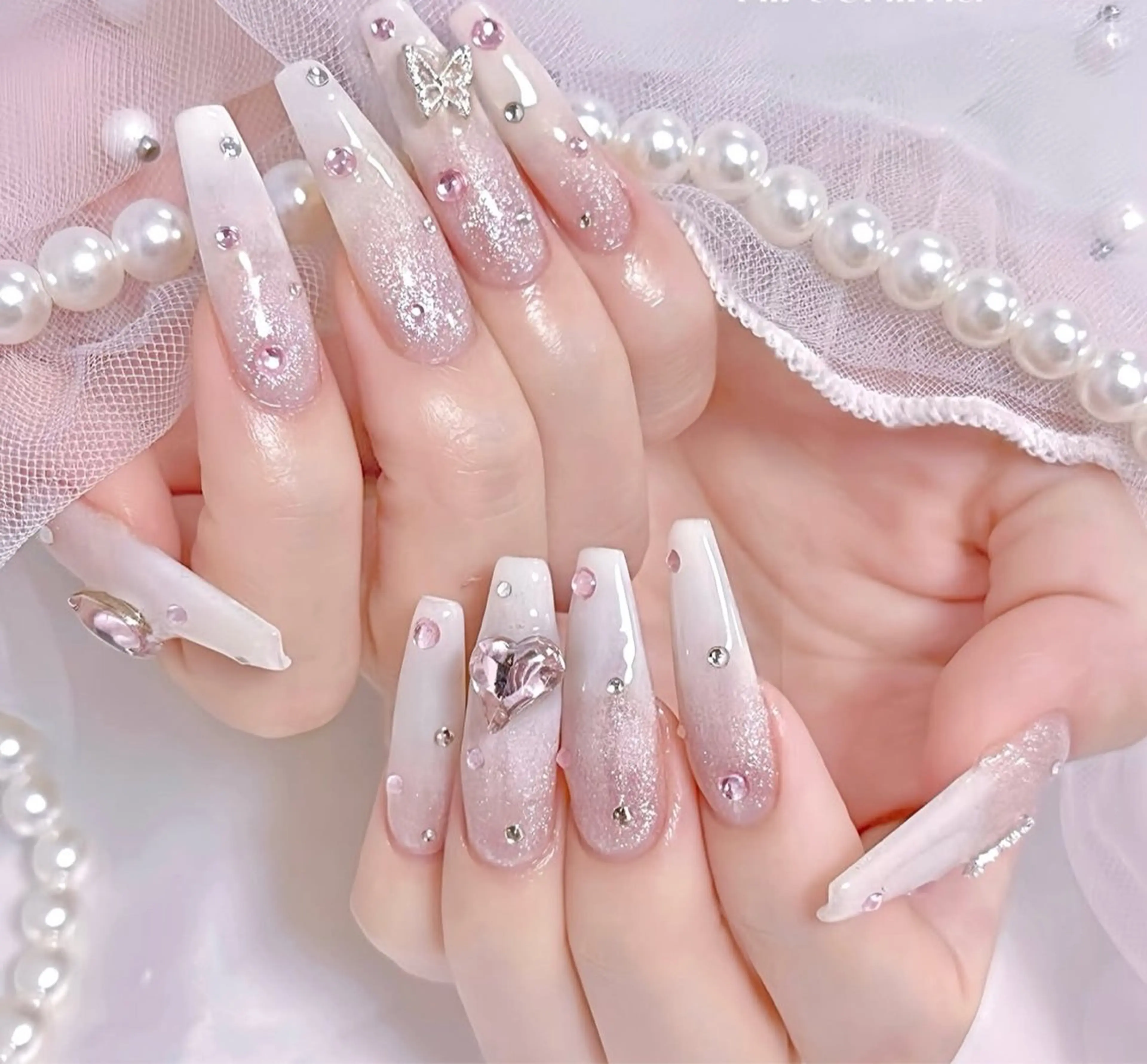 ネイル アートネイル 成人式 ジェルネイル ニュアンスネイル 夏ネイル ハンドネイル neco H.babynailのネイルデザイン