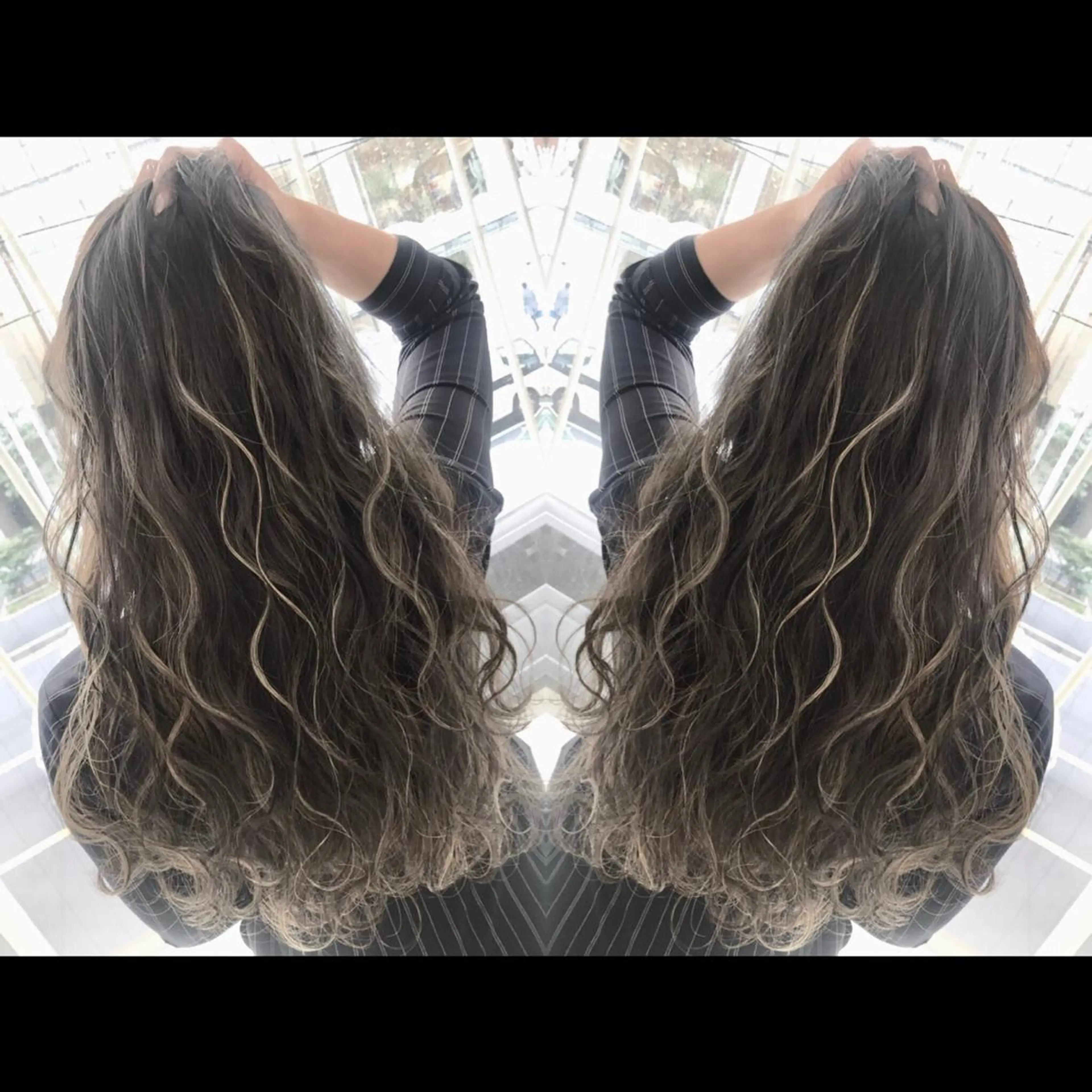 ロング カラー アクアカラー ブリーチ ケアブリーチ 髪質改善 縮毛矯正 カット ヘアカラー トリートメント ヘアセット LAS 代表 ナガカワ コウヘイのヘアスタイル