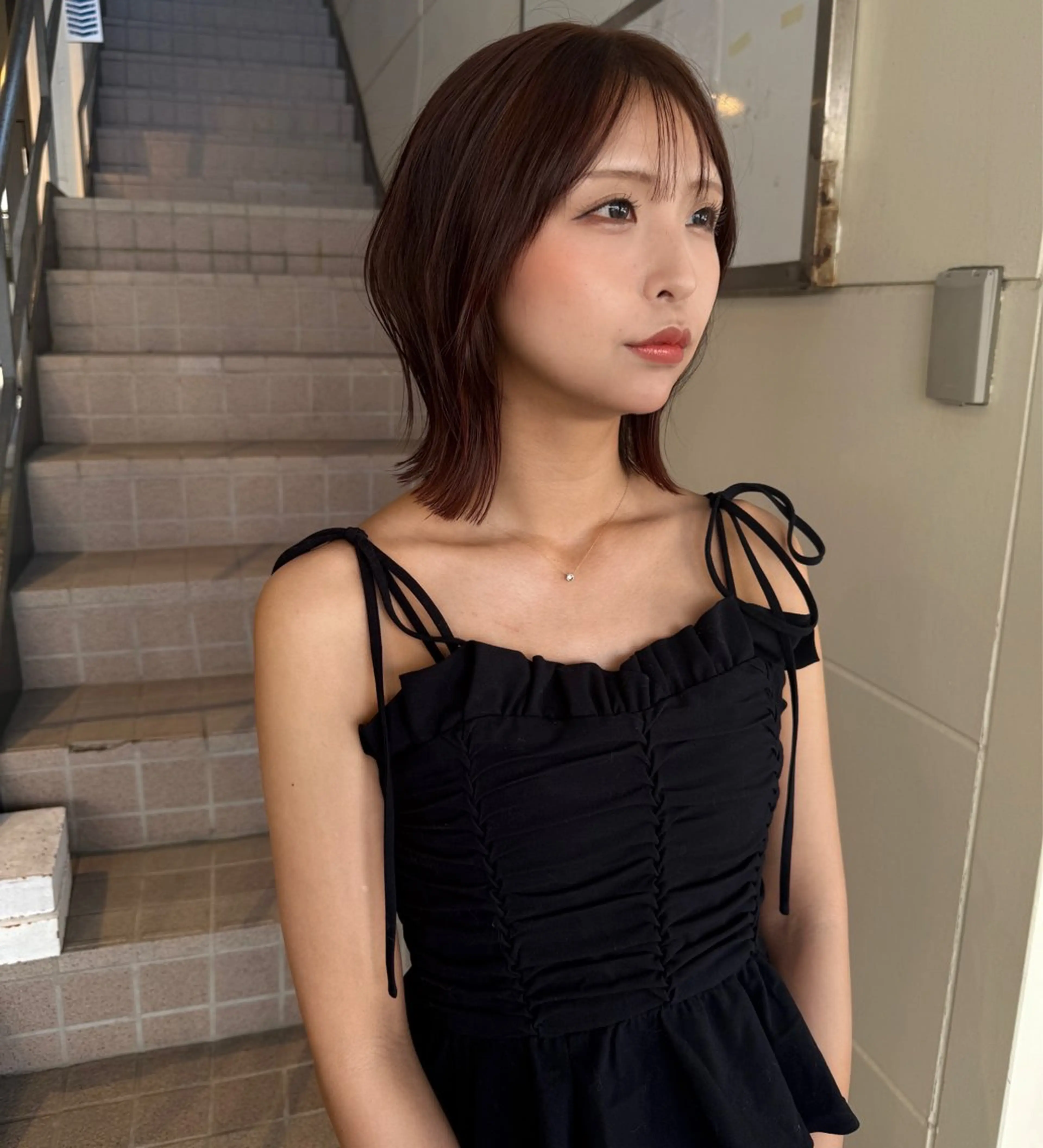 ミディアム ボブ くびれヘア レイヤーカット SHICUNEアサミ /ショート/メンズのヘアスタイル