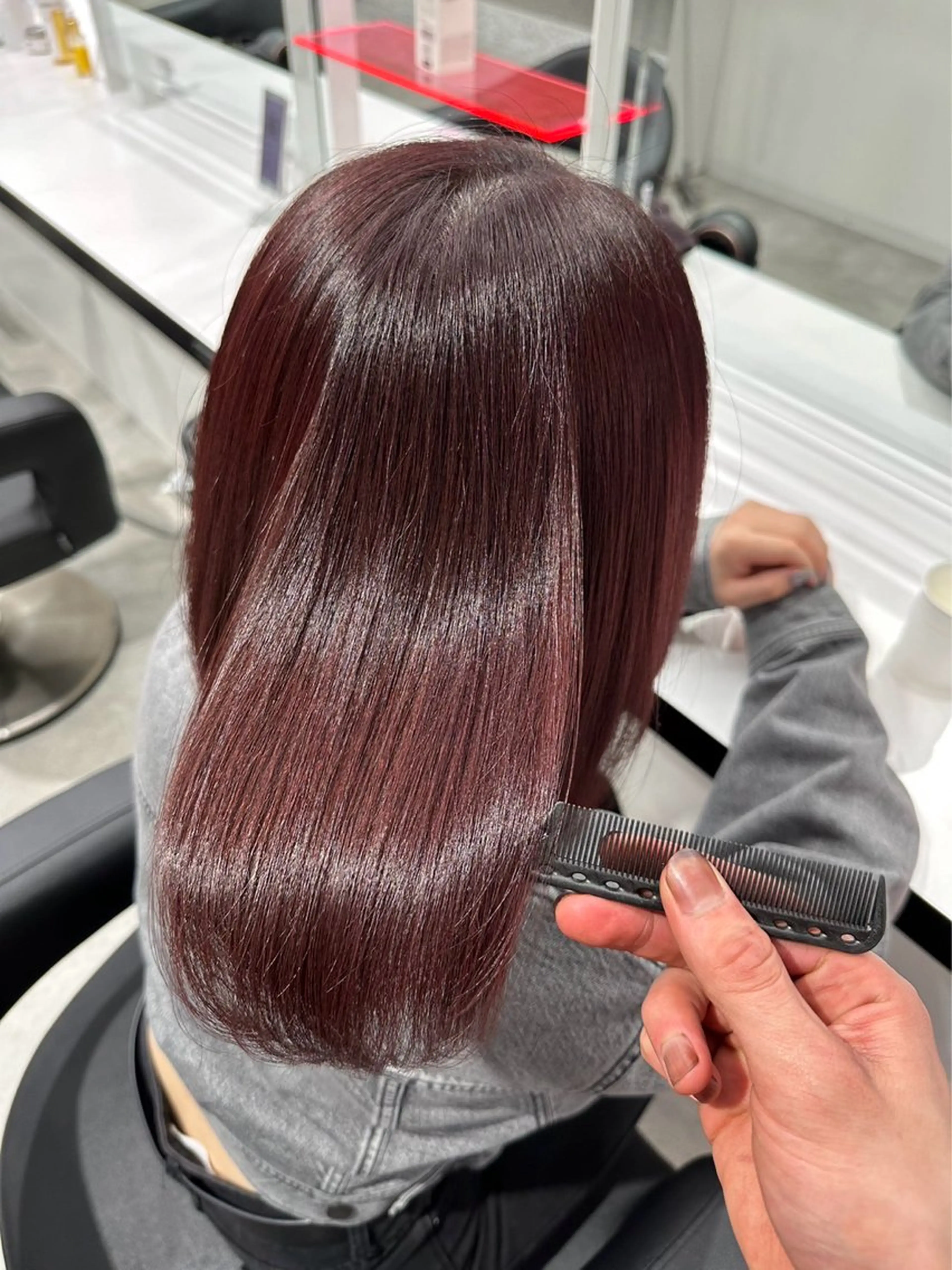 ミディアム カラー みう/仙台/暖色/ 艶髪/顔周りカット/のヘアスタイル