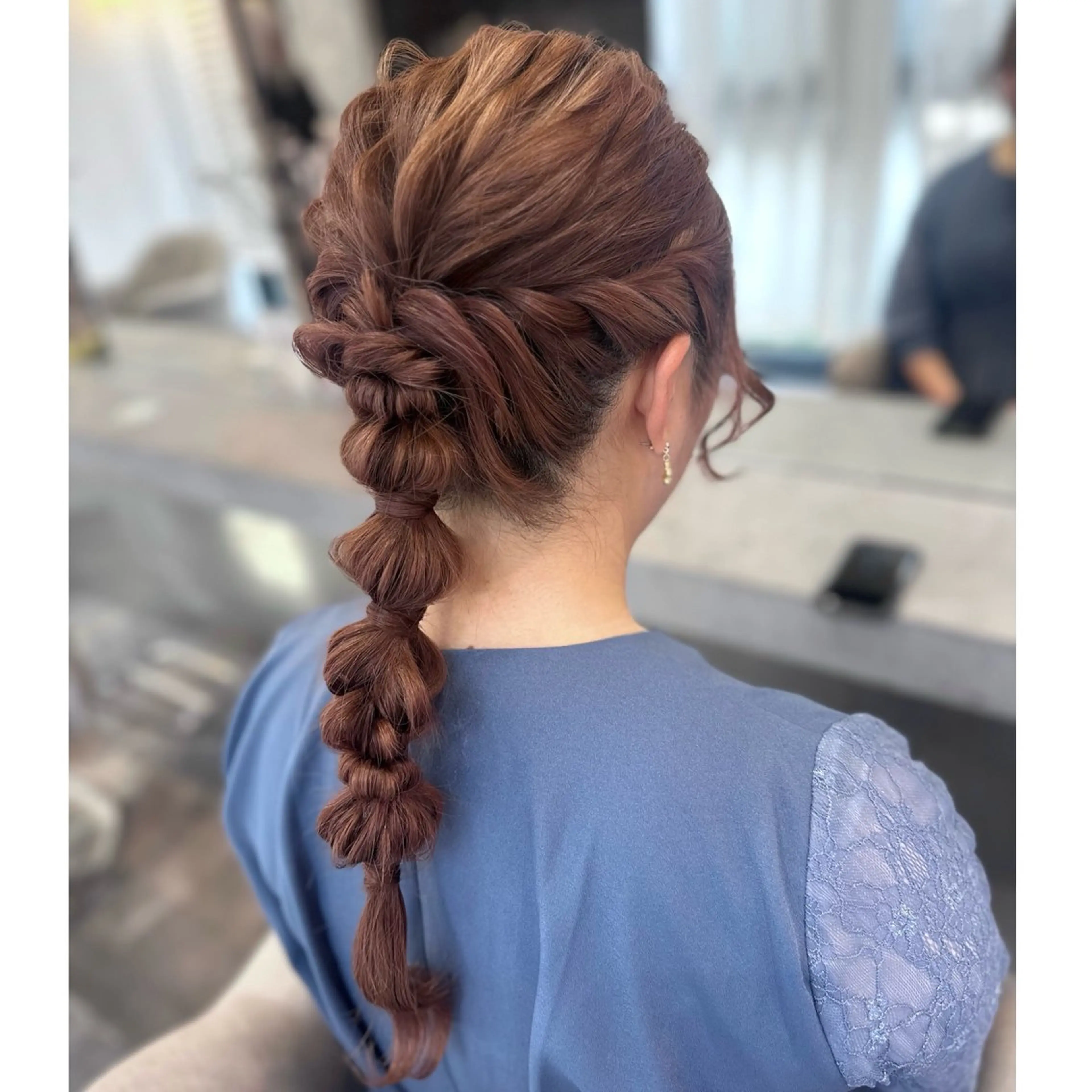 ロング ヘアアレンジ 結婚式・ブライダル ヘアセット 🖤kana/艶髪/ 韓国風カラー🖤のヘアスタイル