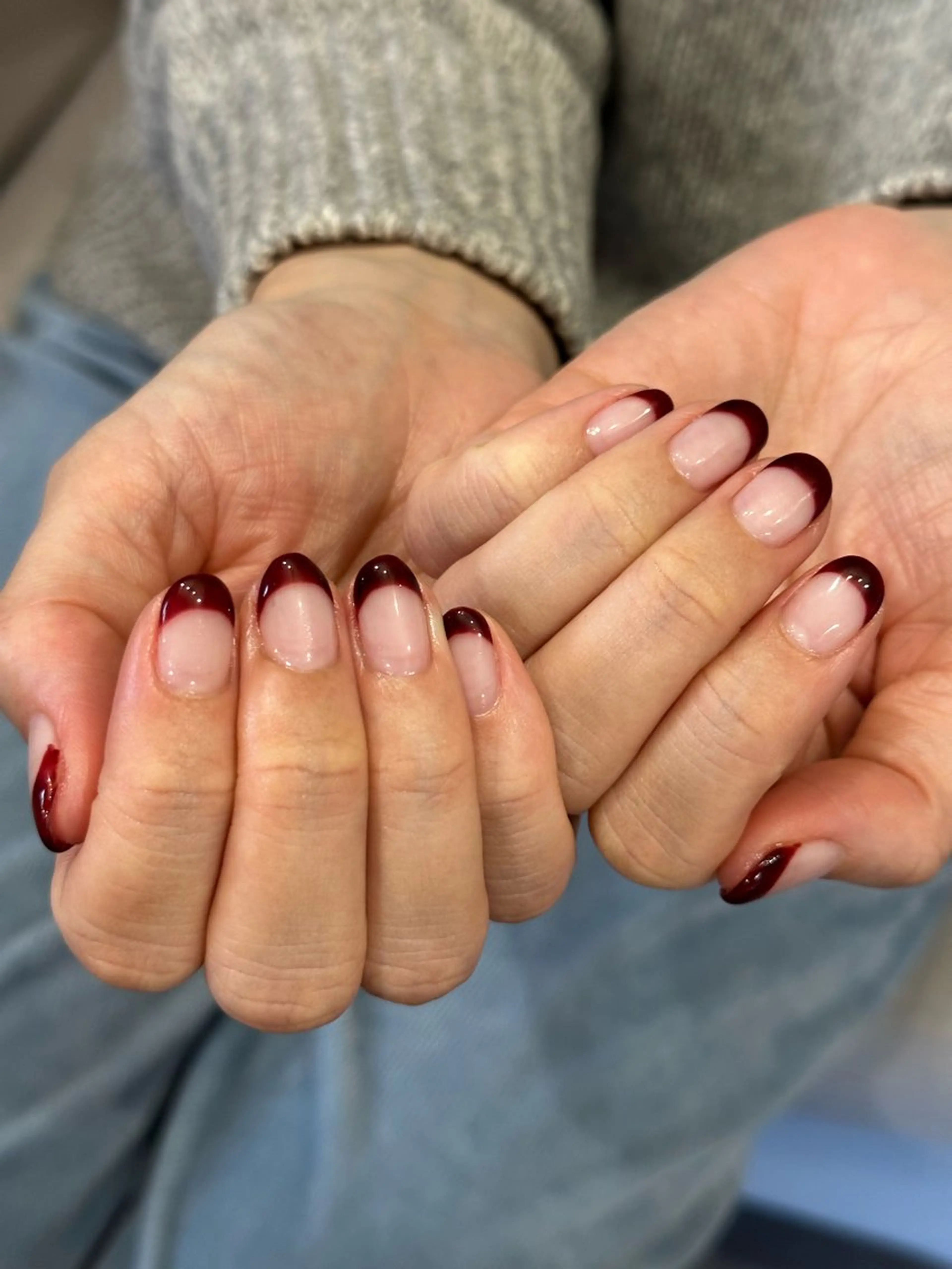 ネイル ボルドー フレンチネイル ハンドネイル sen所属・sen 高松市国分寺町のネイルデザイン