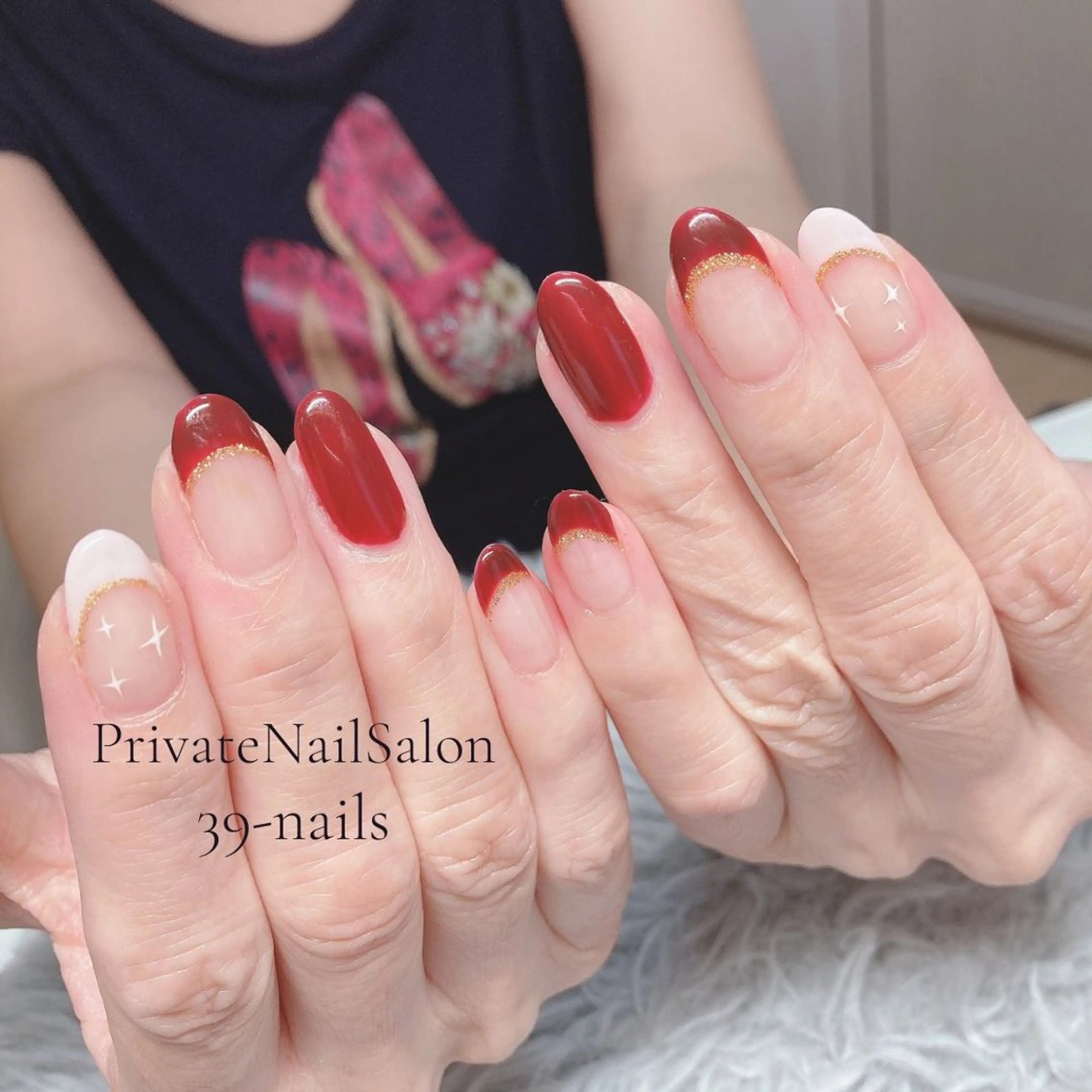 ネイル フレンチネイル ジェルネイル 持ち込み ワンカラーネイル パラジェル ハンドネイル 39-nails EharaMikuのネイルデザイン