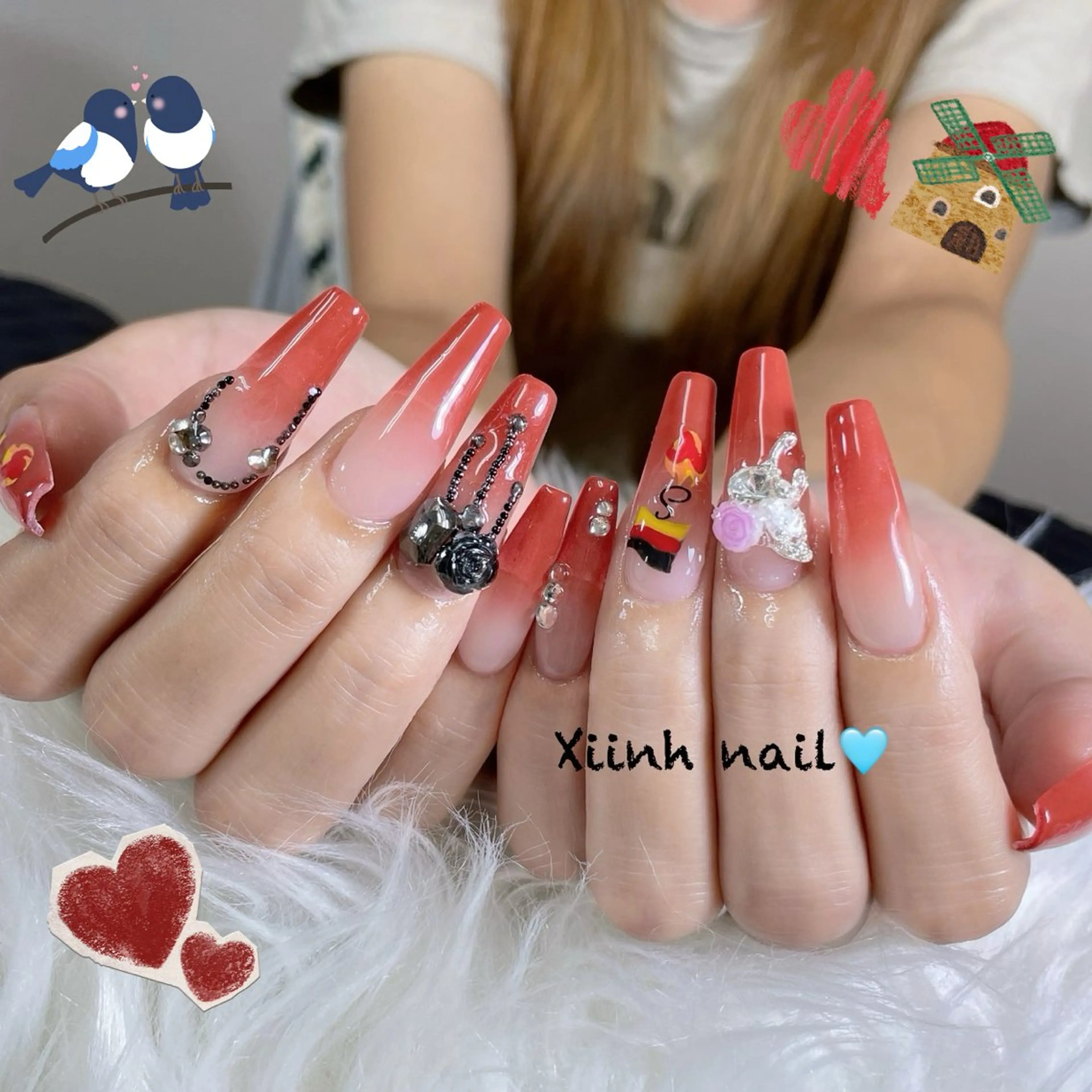 ネイル チークネイル 桜ネイル フットネイル ジェルネイル ハロウィン ハンドネイル XIINH NAIL SALONのネイルデザイン