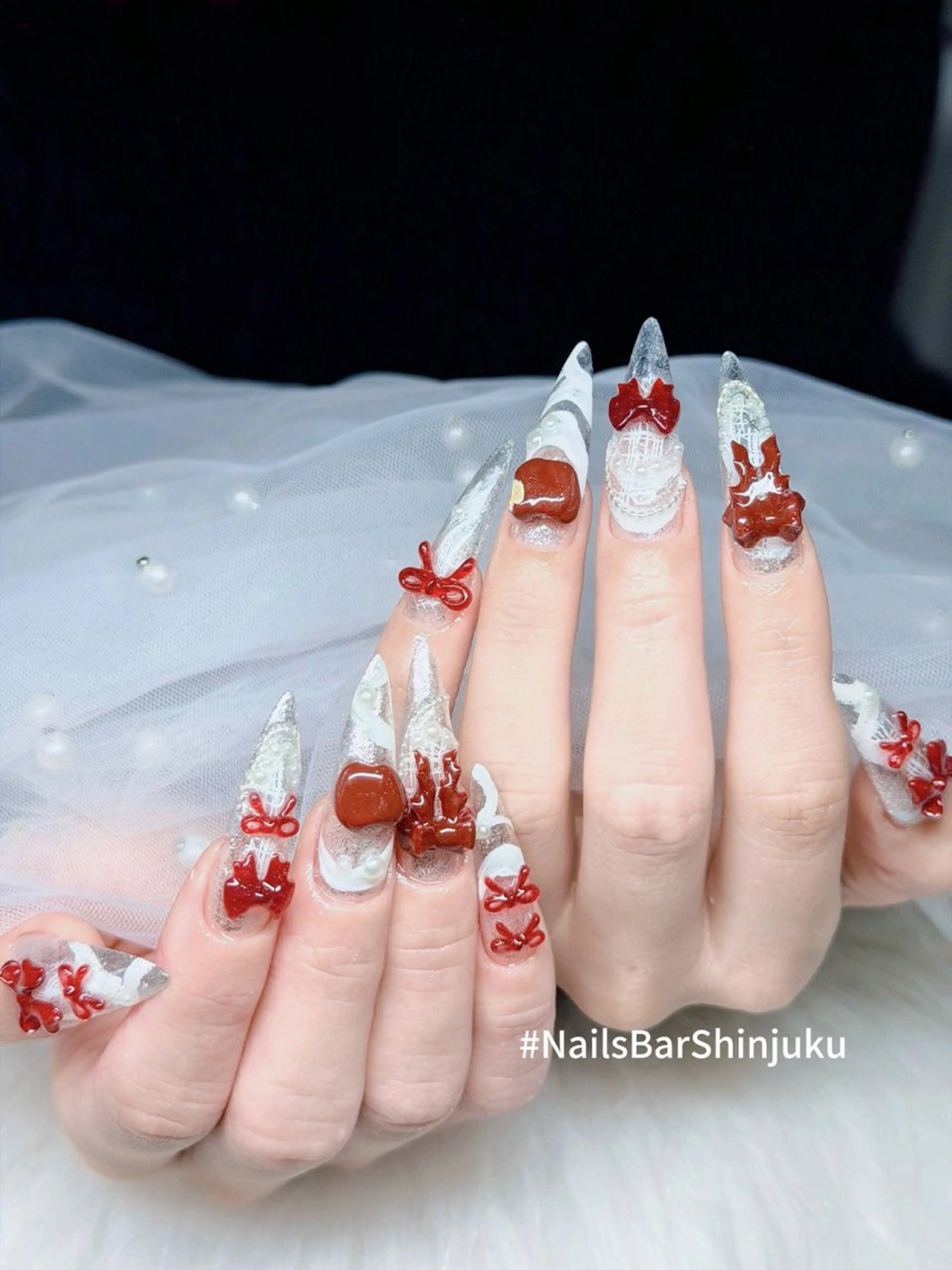 ネイル 長さ出し フレンチネイル ジェルネイル 韓国ネイル ロングネイル NAILS BAR SHINJUKUのネイルデザイン