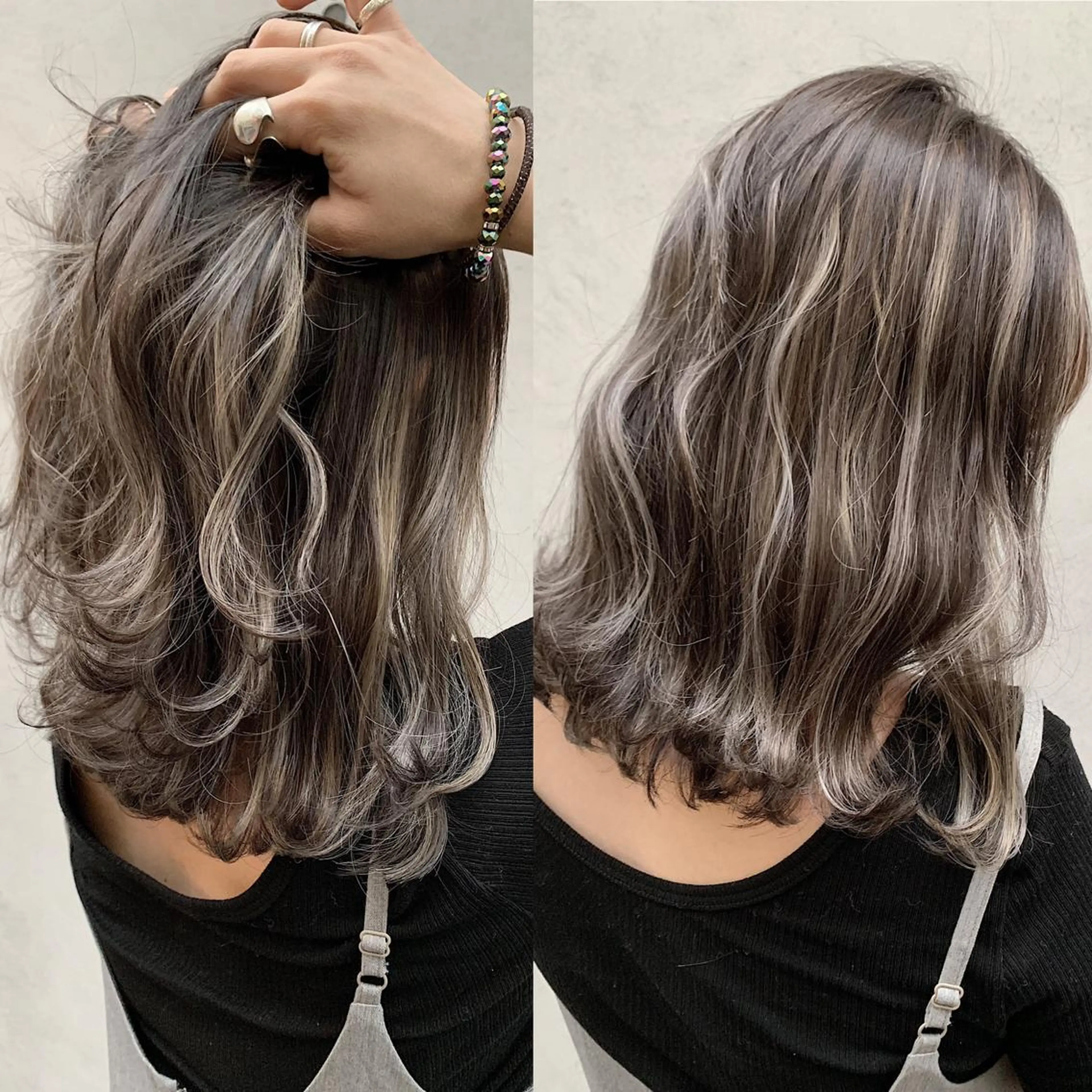 ミディアム カラー ヘアアレンジ ハイライトカラー ハイライト ヘアカラー トリートメント BANK'S hair所属・💐ケラチン 髪質改善寺坂雄飛💐のヘアスタイル