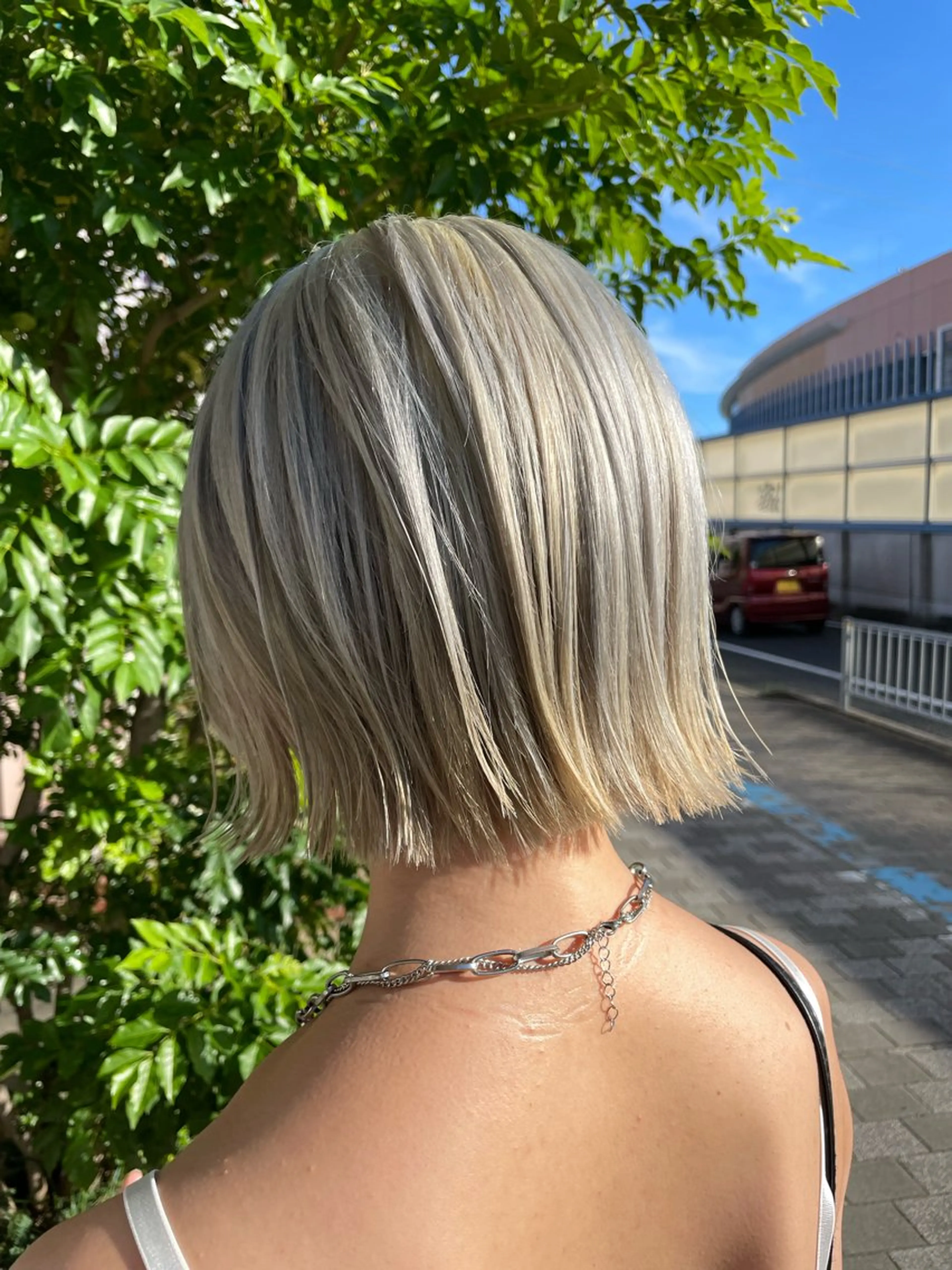 セミロング ヘアカラー トリートメント ブリーチ毛矯正.髪質 改善.髪にドラマをのヘアスタイル