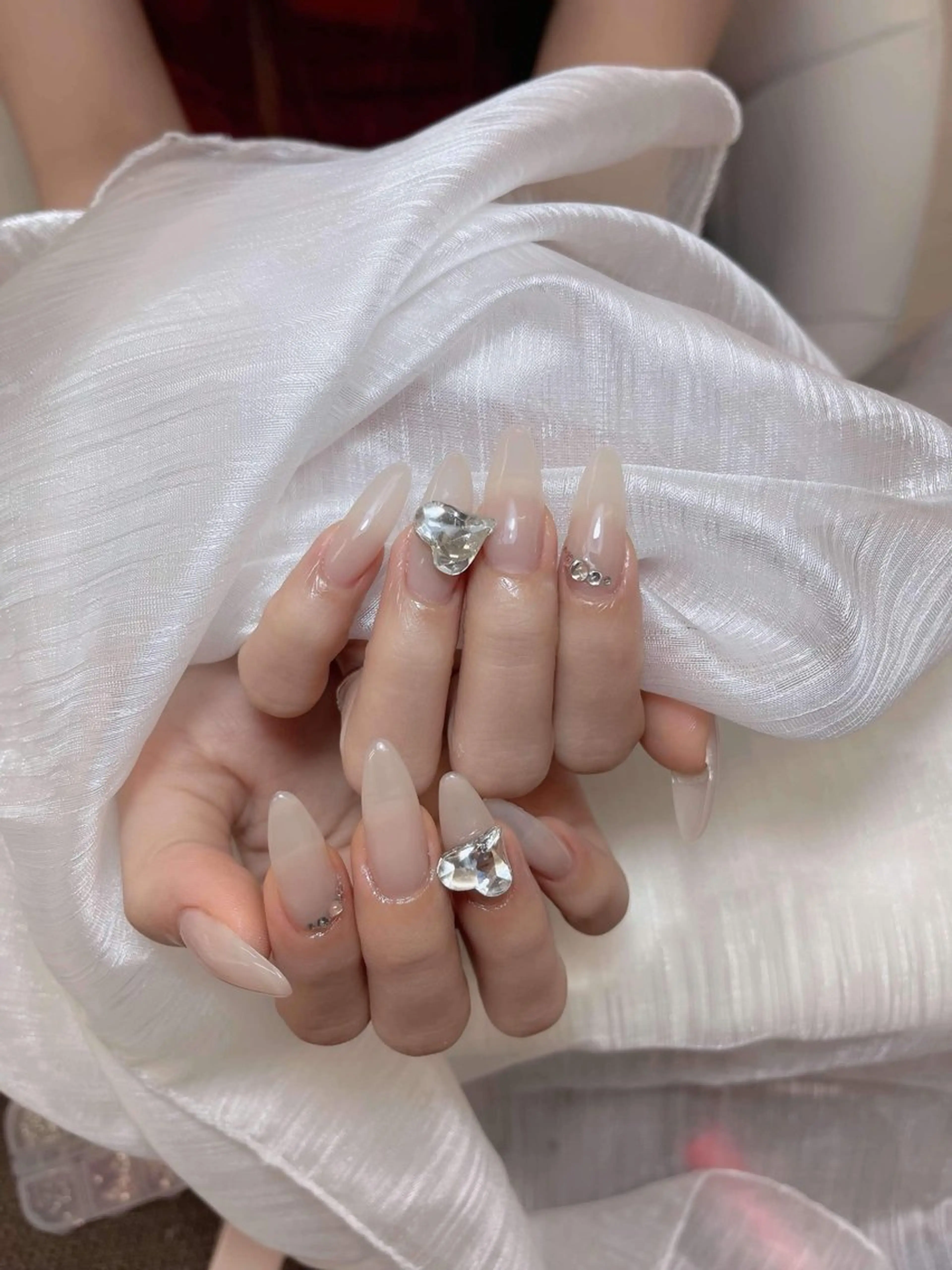 ネイル アートネイル オーロラネイル チークネイル 長さ出し フットネイル Anh 歌舞伎町のネイルデザイン