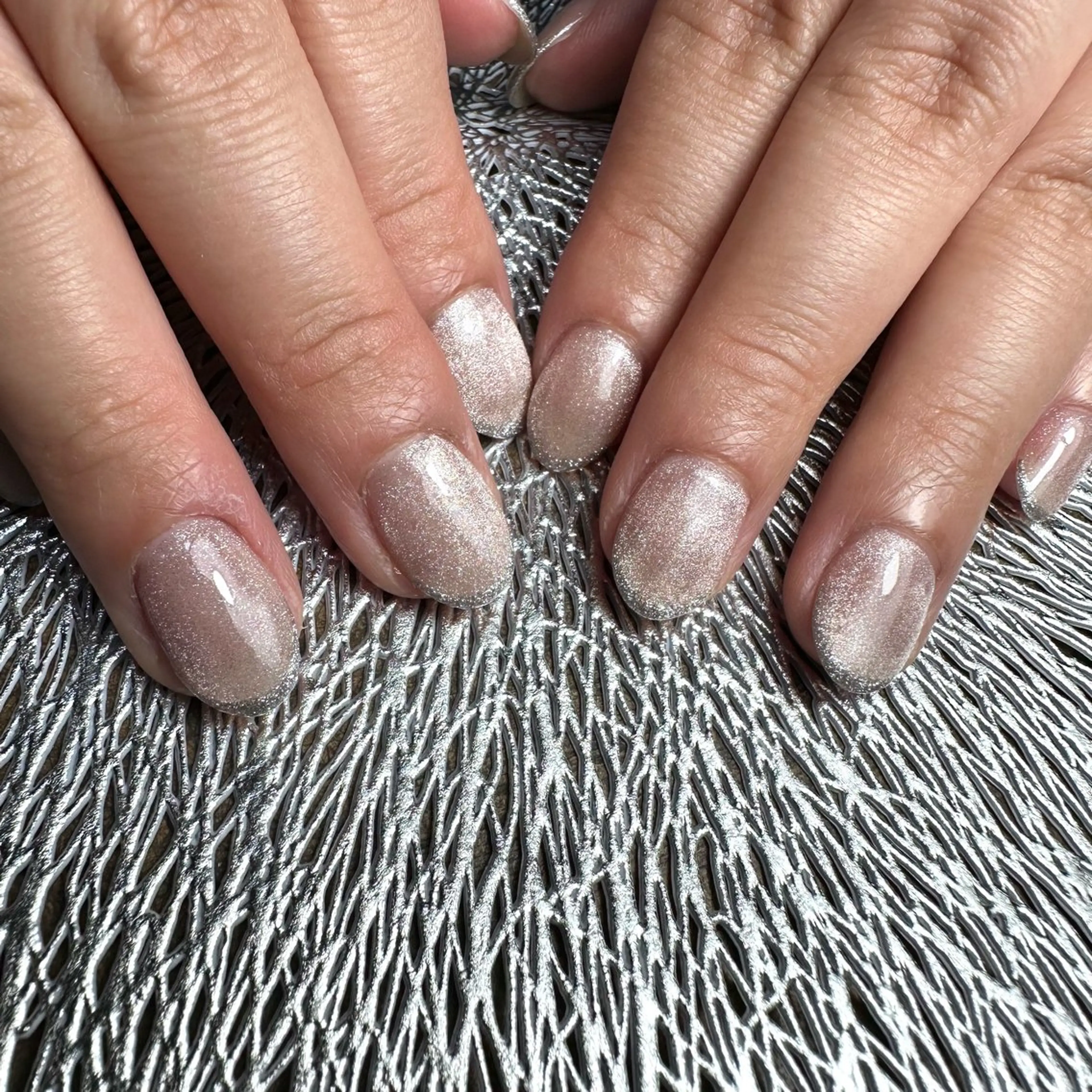 ネイル マグネットネイル シルバー nail salon 凪のネイルデザイン