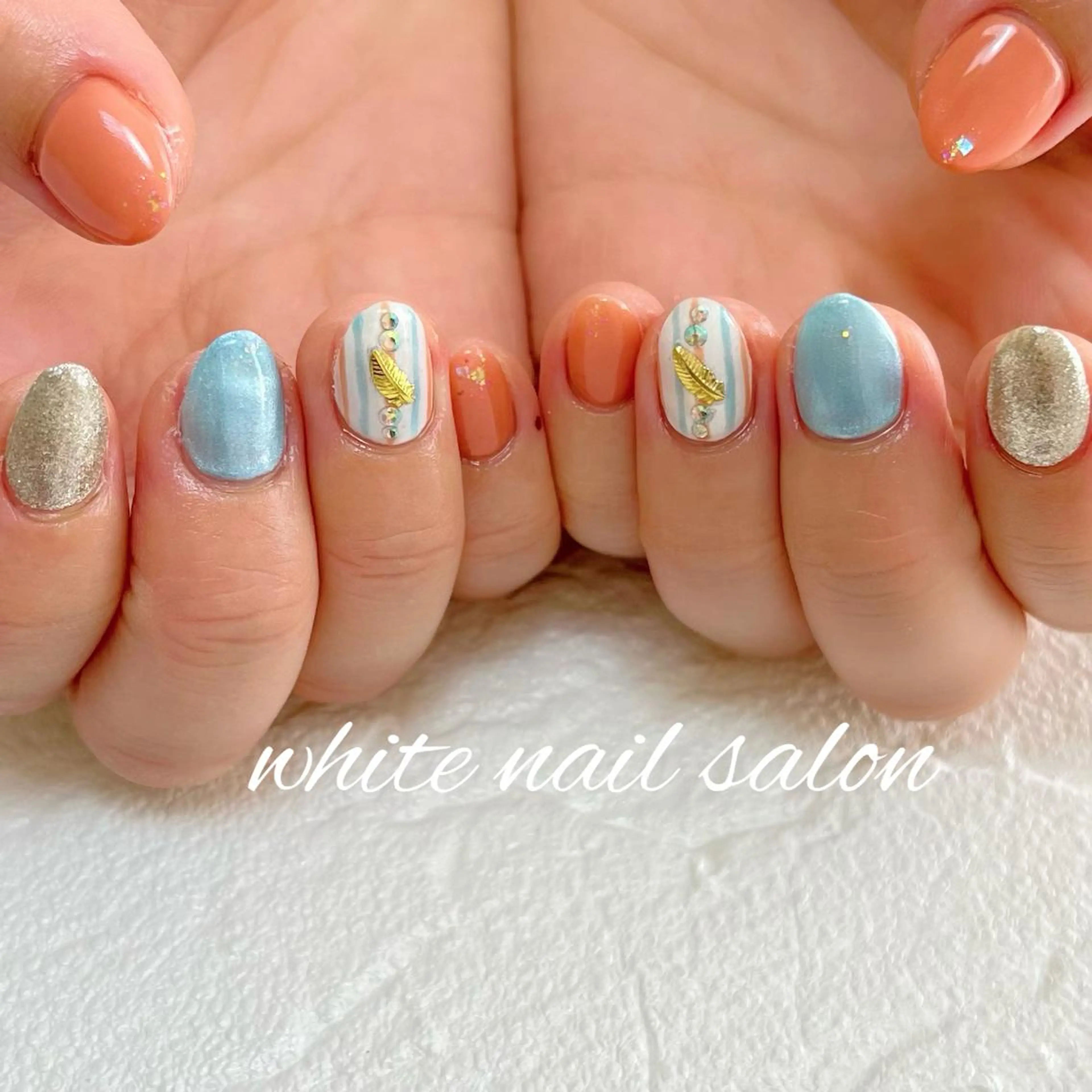ネイル フットネイル ジェルネイル ハードジェル ラメ(グリッター) 持ち込み ハンドネイル white nail salonのネイルデザイン