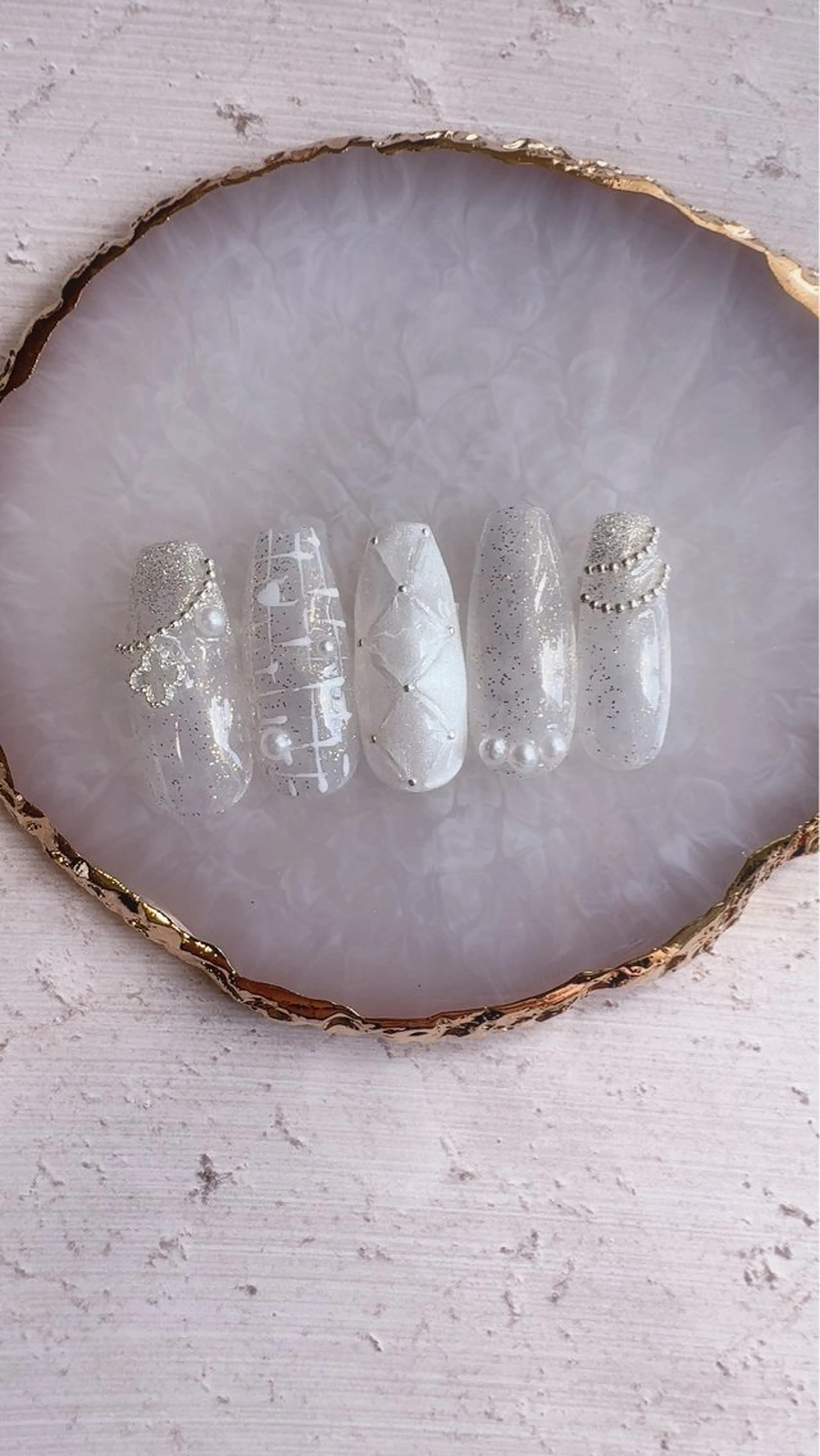 ネイル ガーリー 韓国ネイル ロングネイル リボン ネイルチップ ハンドネイル Monica nails/福島のネイルデザイン