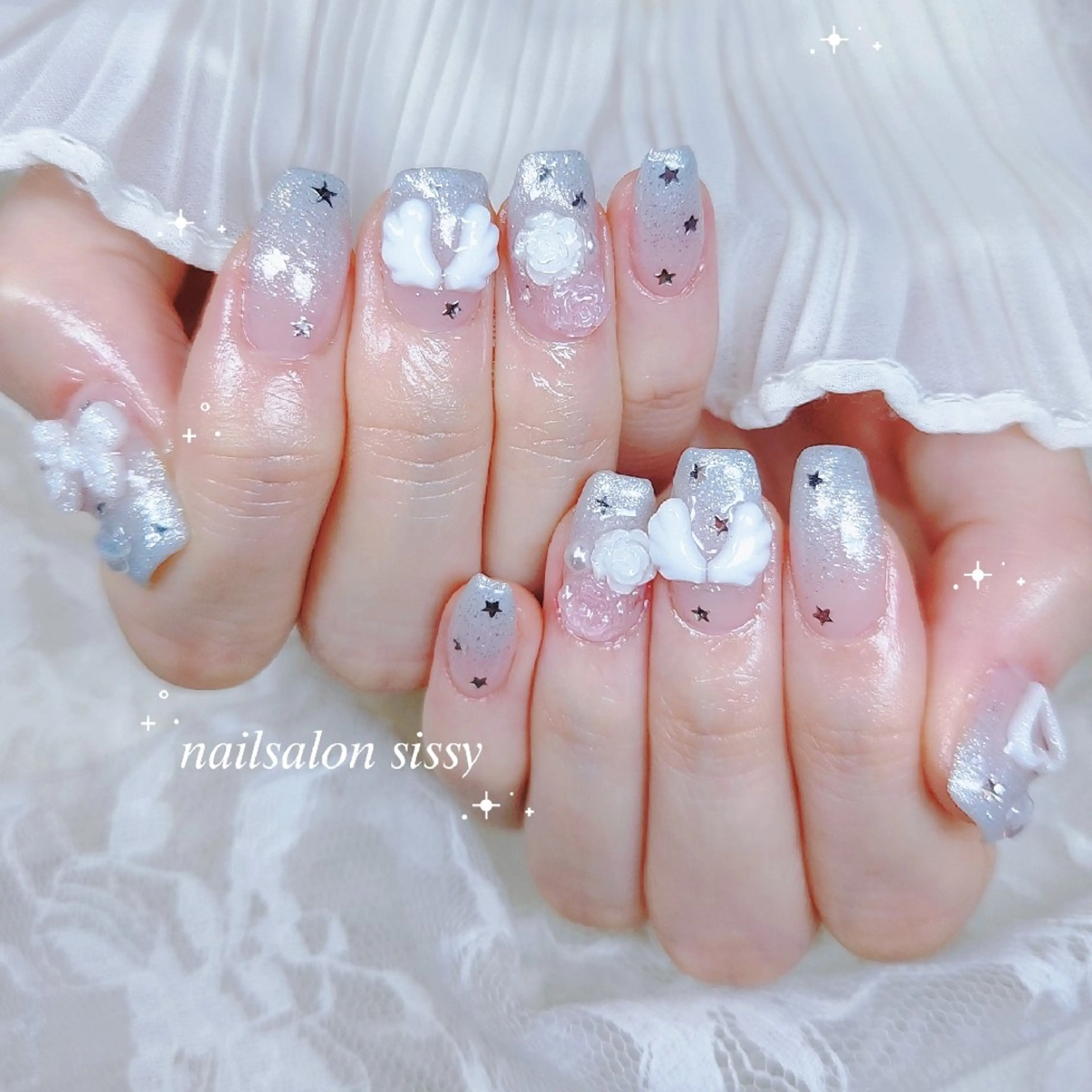 ネイル ガーリー 韓国ネイル ハンドネイル nailsalon sissy所属・sissy hatsuneのネイルデザイン