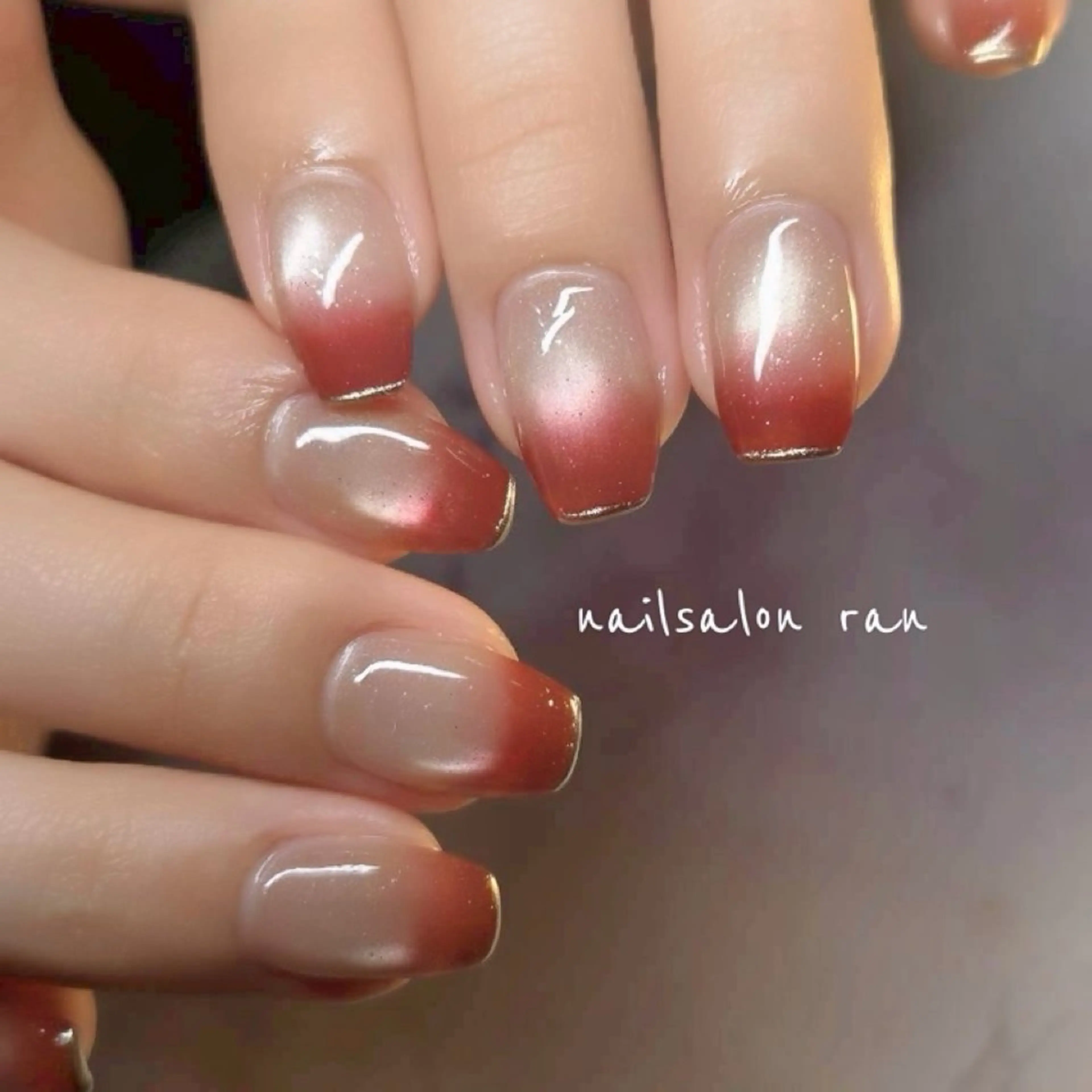 ネイル グラデーション マグネットネイル ハンドネイル ハンドケア nailsalon ranのネイルデザイン