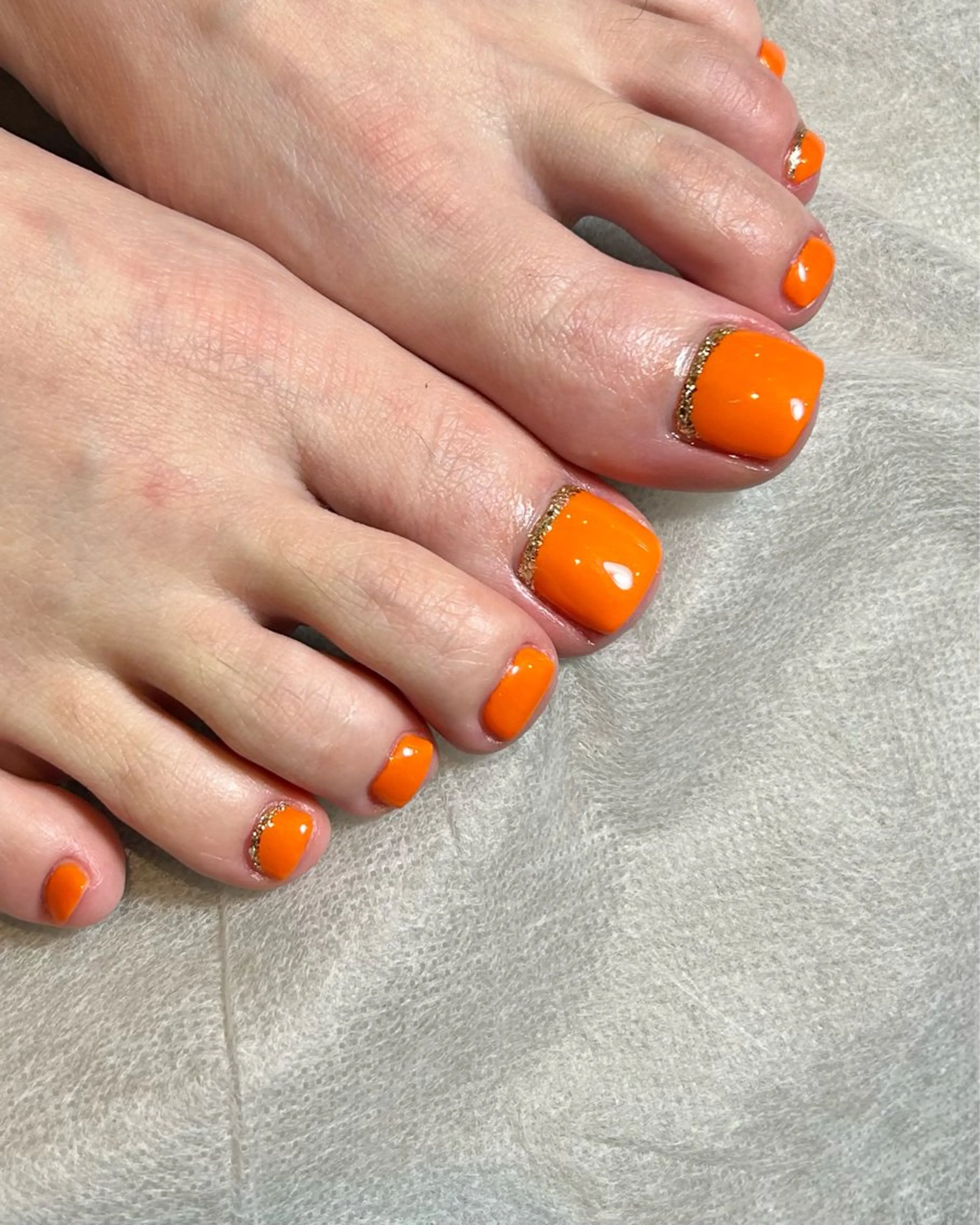 ネイル オレンジ フットネイル Reflection marikoのネイルデザイン