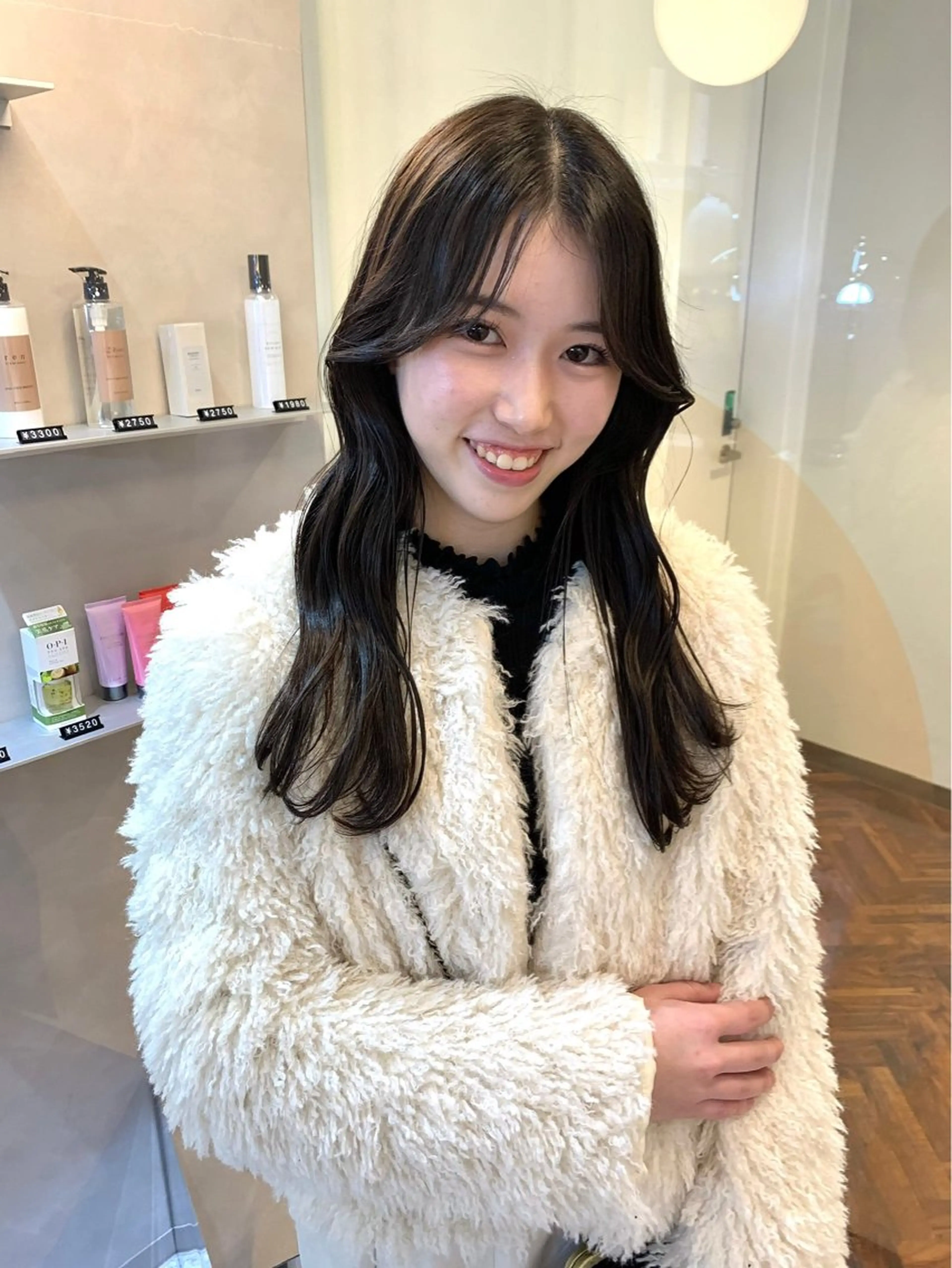 ロング カラー ケアカラー ボブ 顔まわりレイヤー 髪質改善 ヨシンモリ 韓国ヘア🇰🇷/ 顔周り/松田光里のヘアスタイル