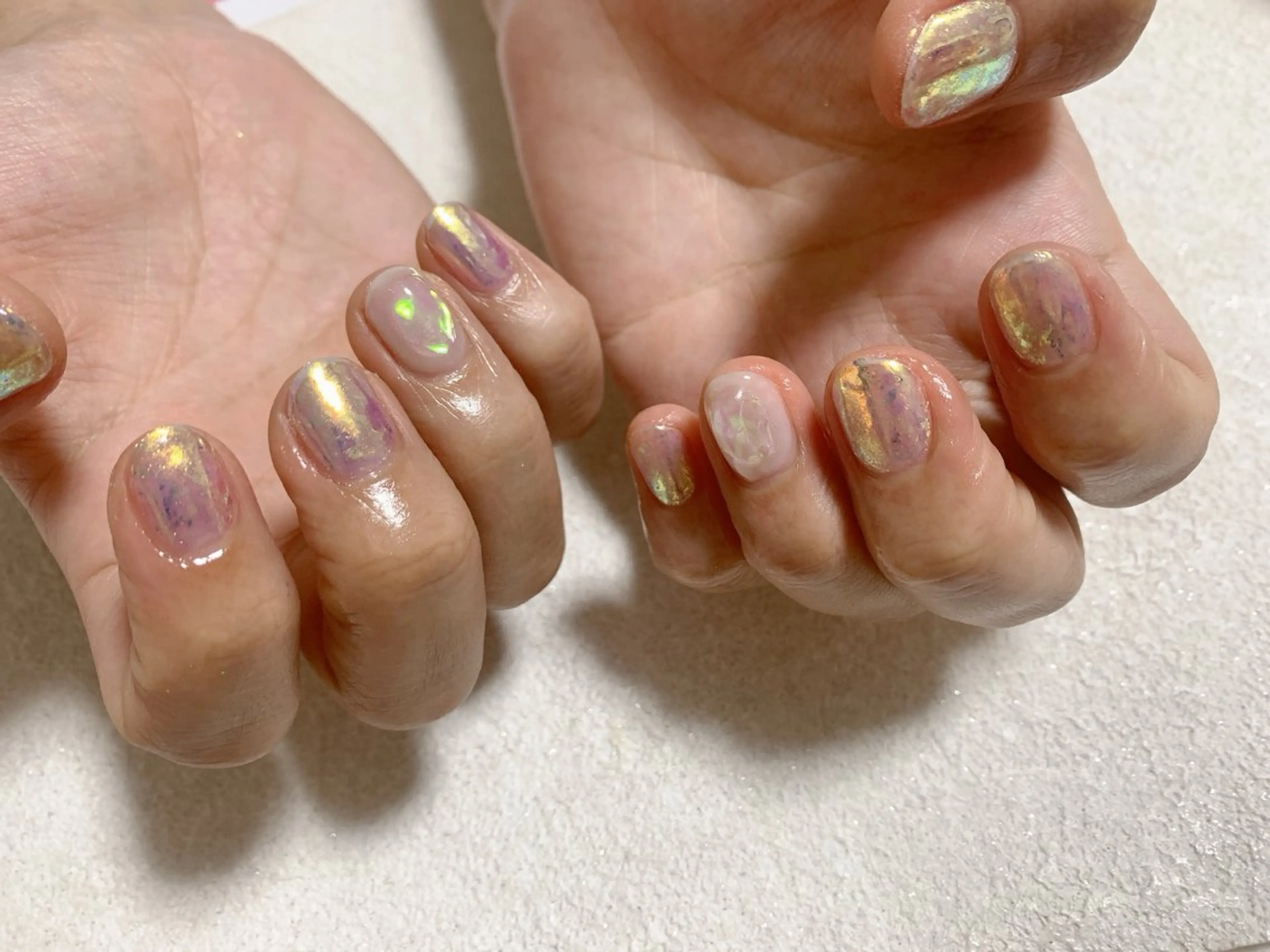 ネイル オーロラネイル ジェルネイル メンズネイル ミラーネイル パラジェル kiki nail たまプラーザのネイルデザイン