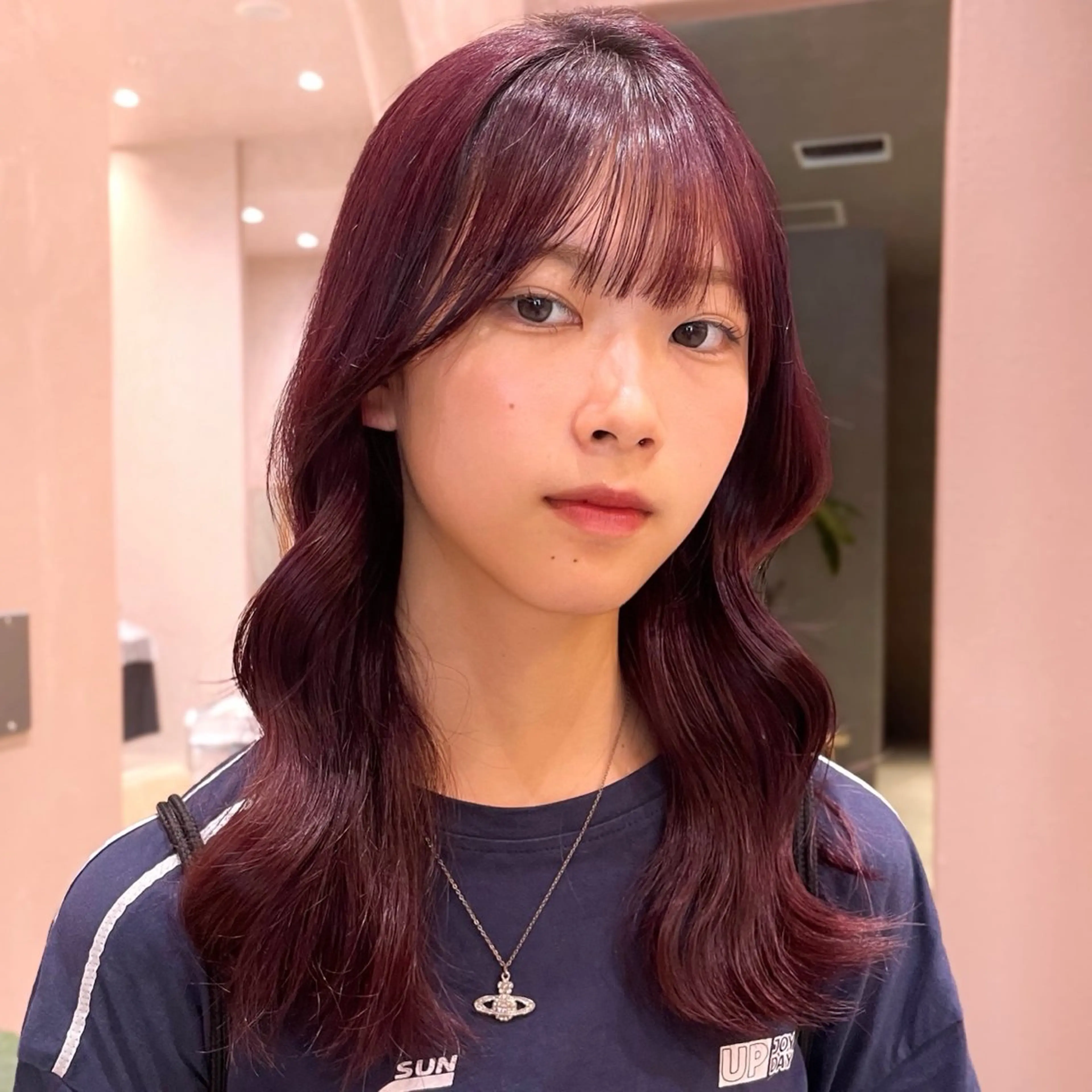 セミロング カラー ブリーチ レッドカラー ブリーチ/暖色/ ダブルカラー/ゆきなのヘアスタイル