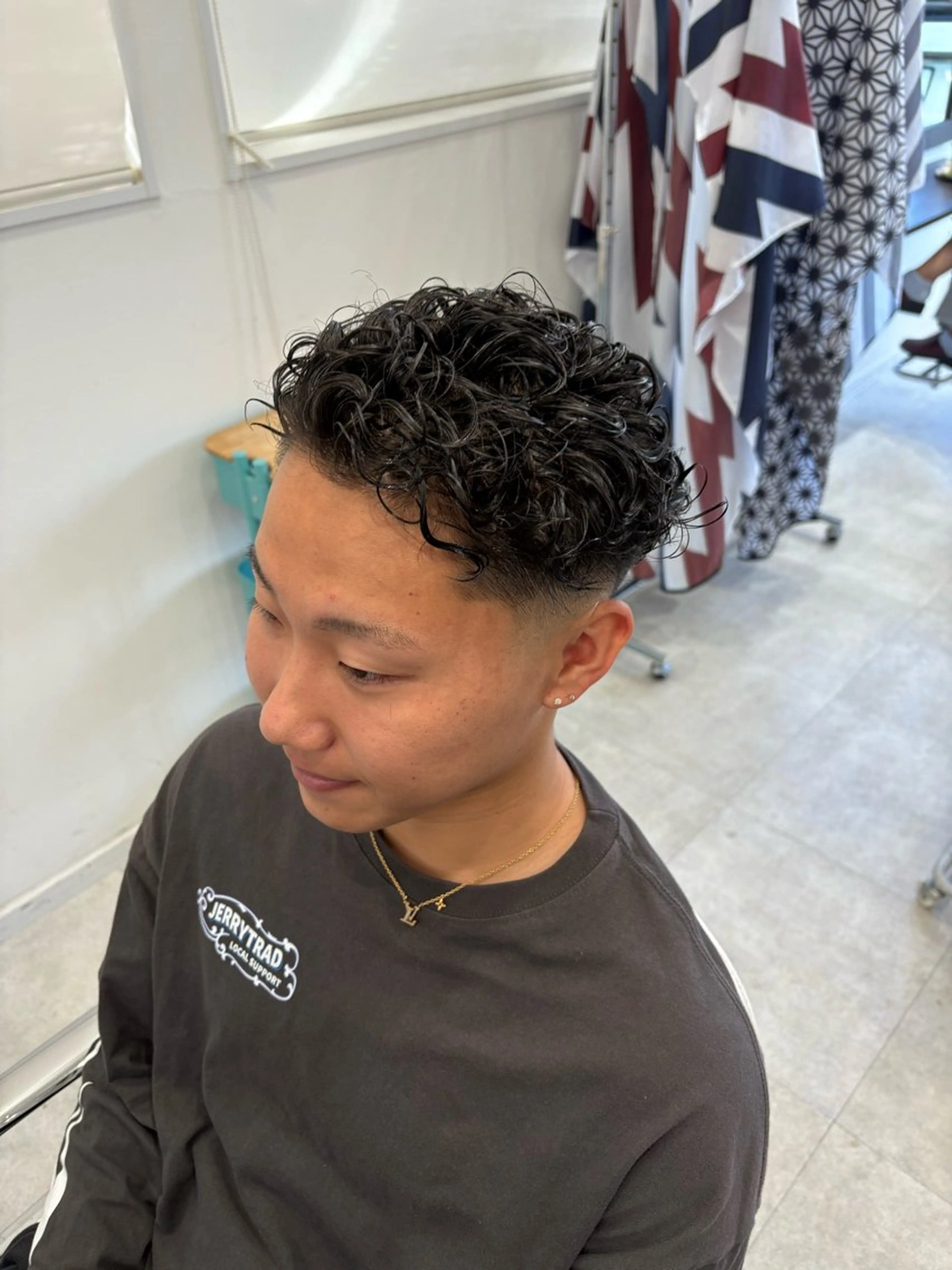 ショート パーマ メンズ カット パーマ CUCUMBER所属・本間 颯太のヘアスタイル