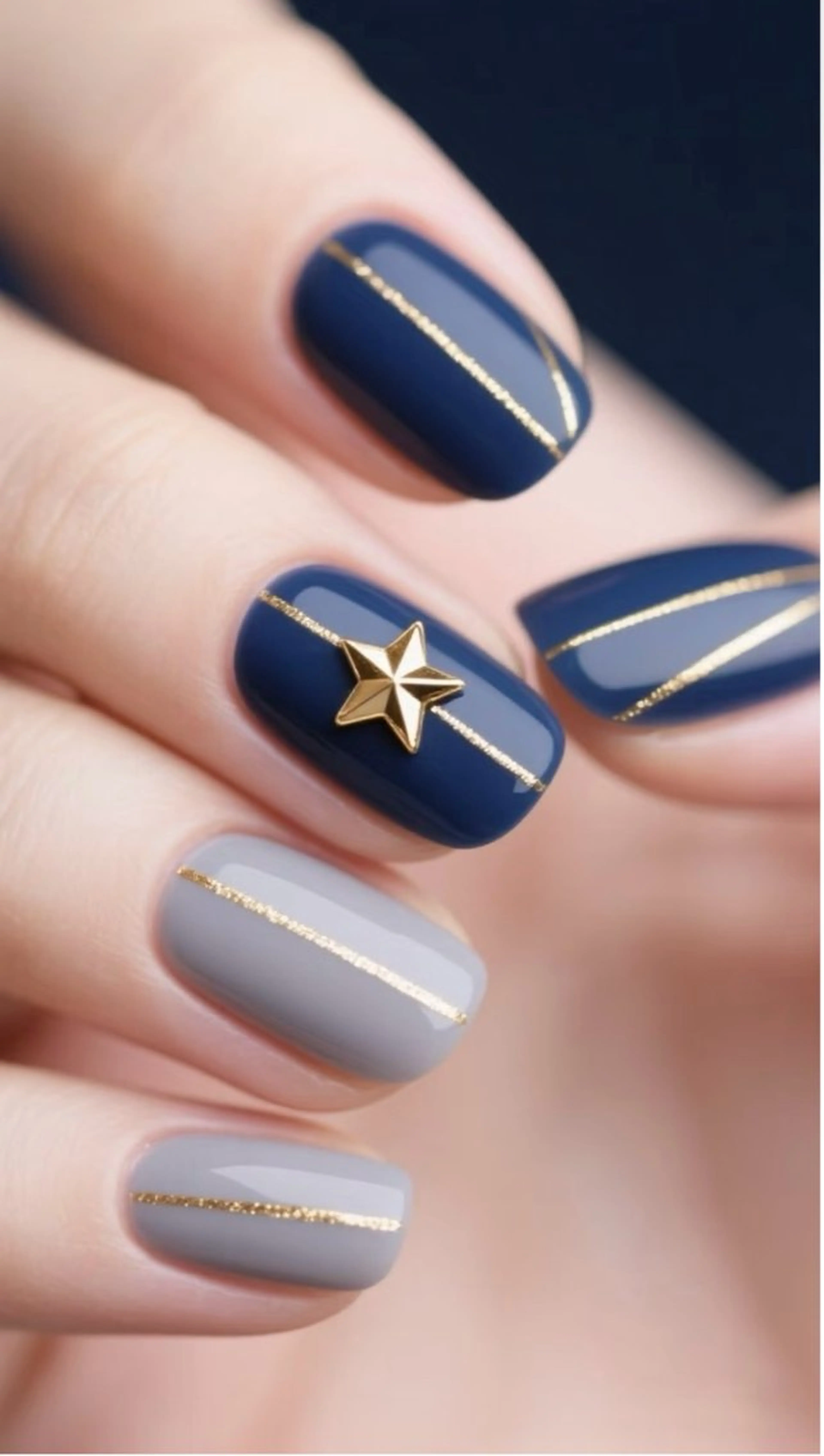 ネイル ハンドネイル H3 Nail Tsuki🦋💙のネイルデザイン